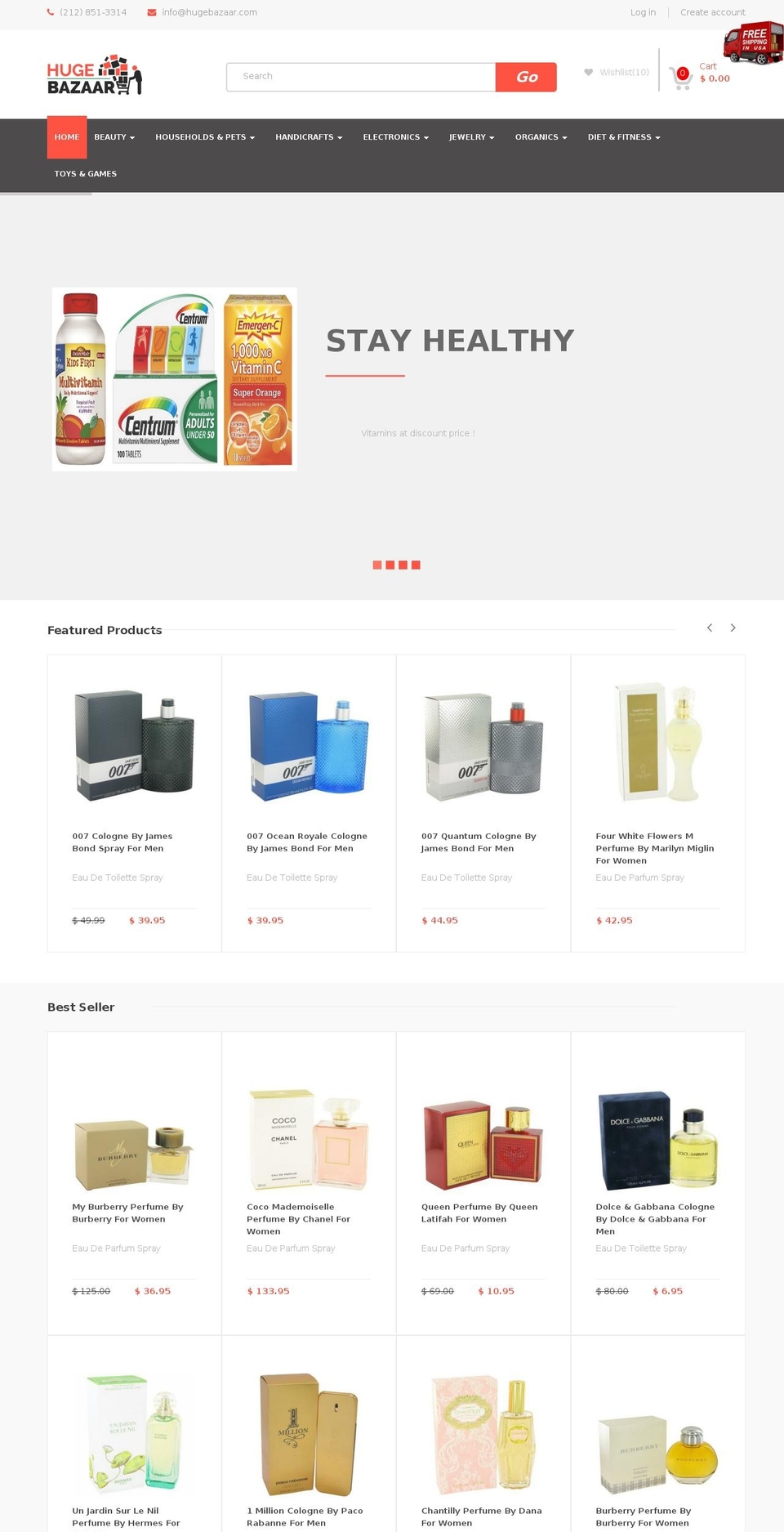 hugebazaar.com shopify website screenshot