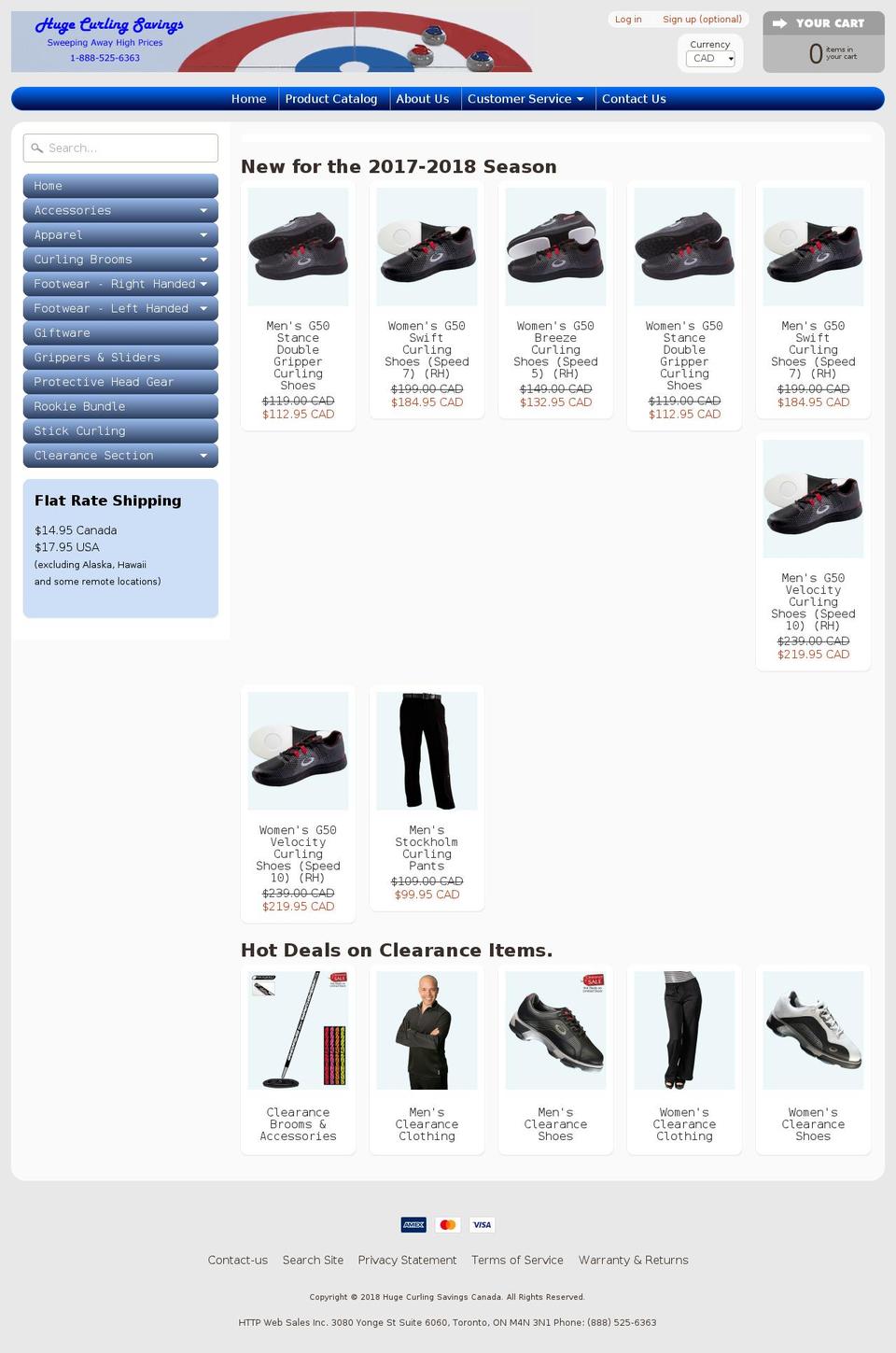 hugecurlingsavings.ca shopify website screenshot