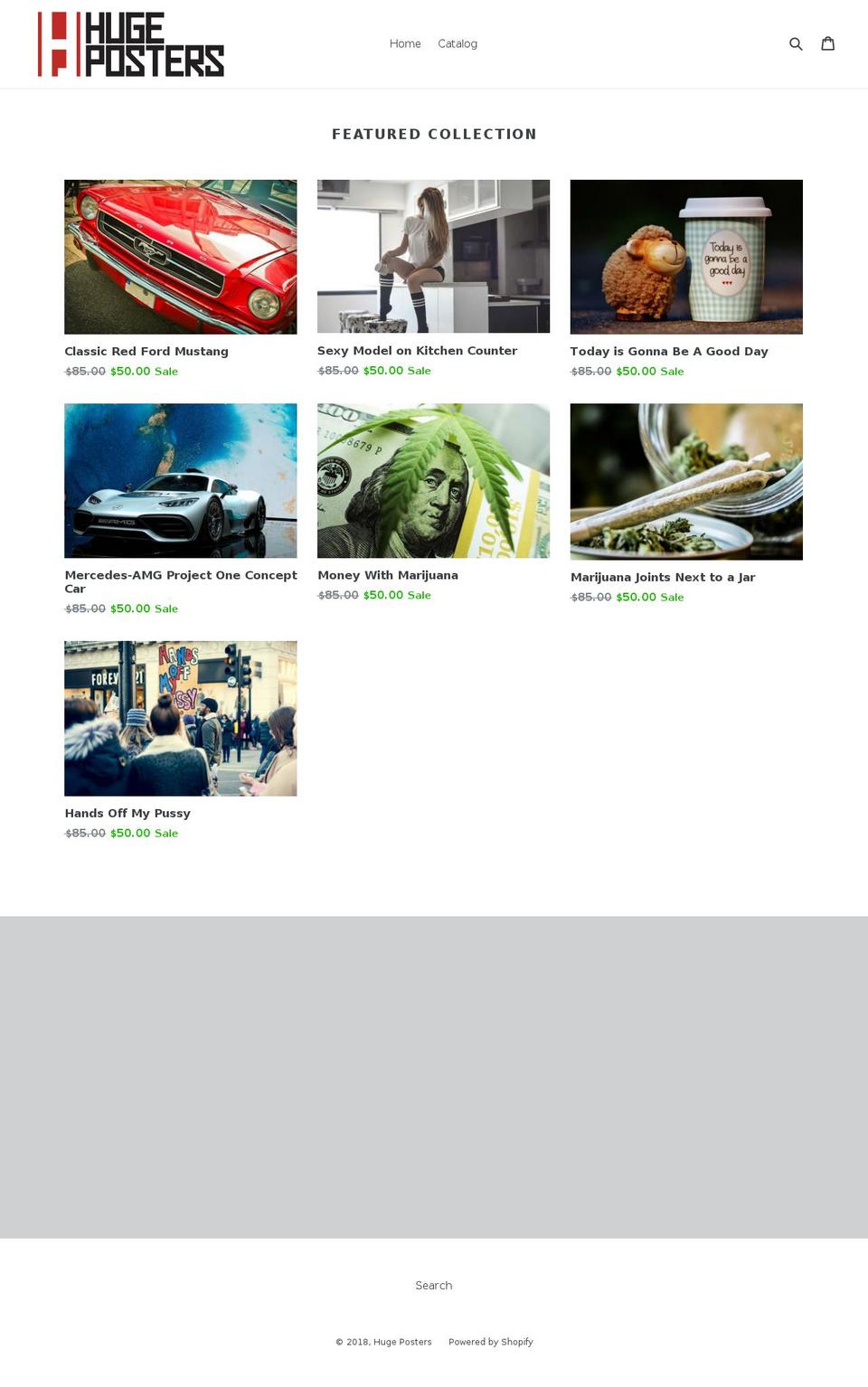 hugeposters.com — Shopify storefront screenshot