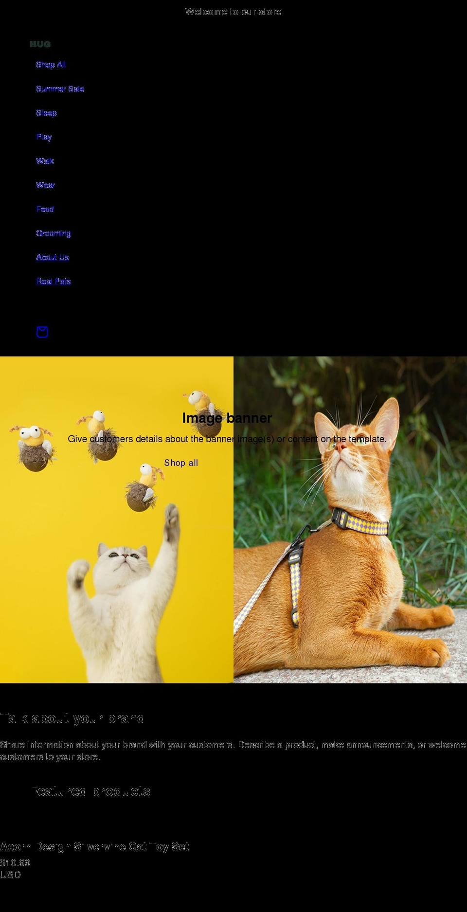 hugforpets.com shopify website screenshot