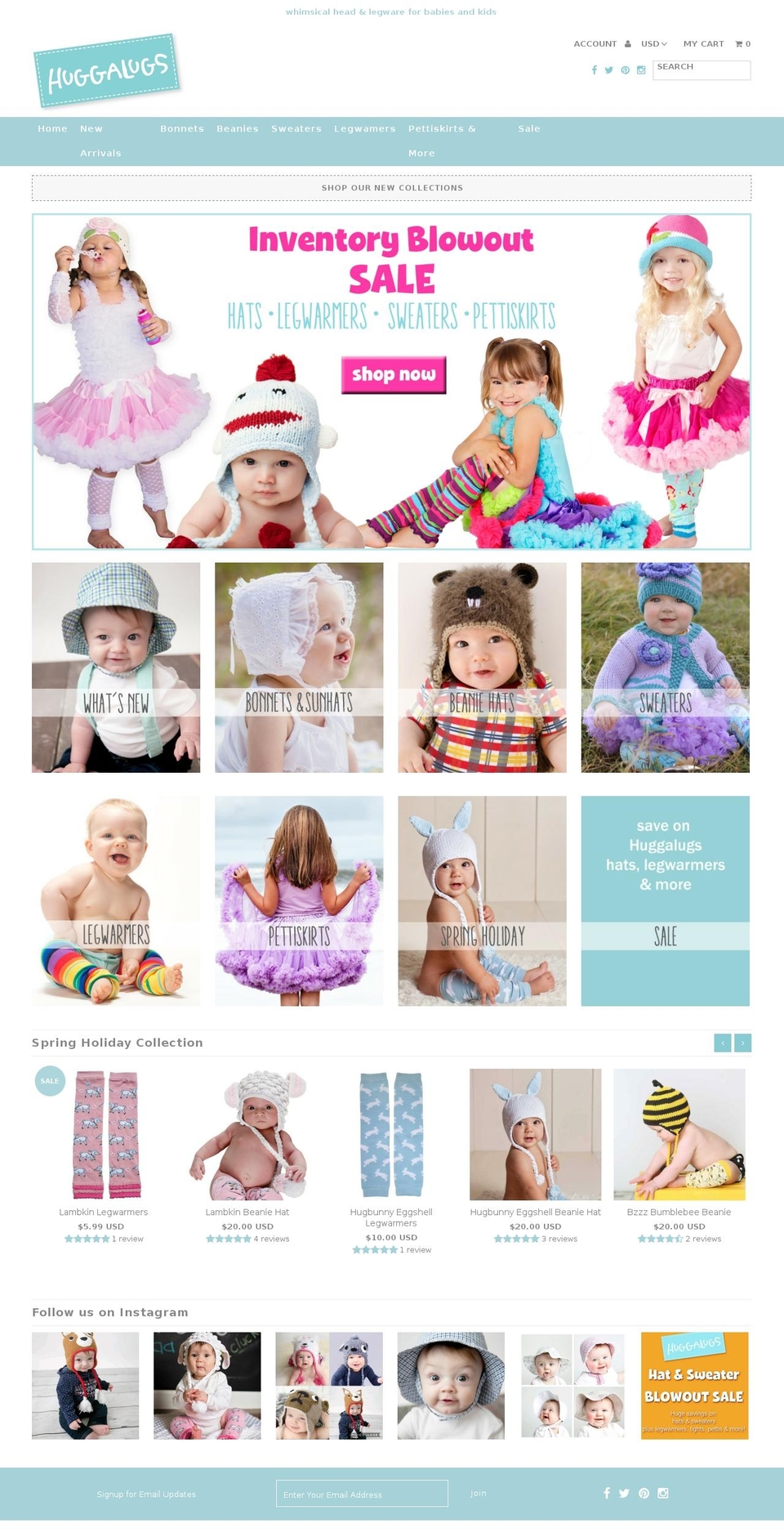 huggalugs.com shopify website screenshot