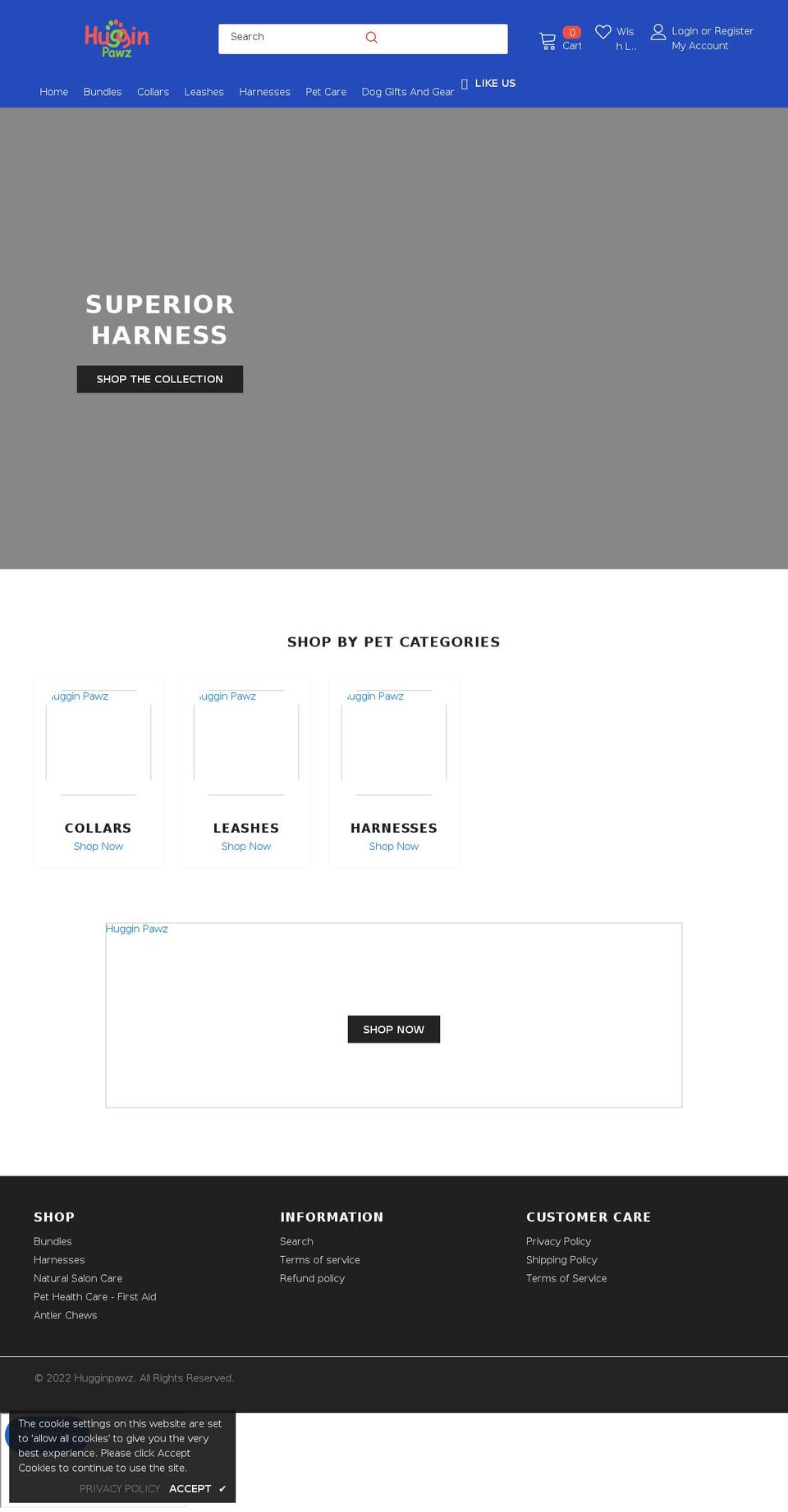 hugginpawz.com shopify website screenshot
