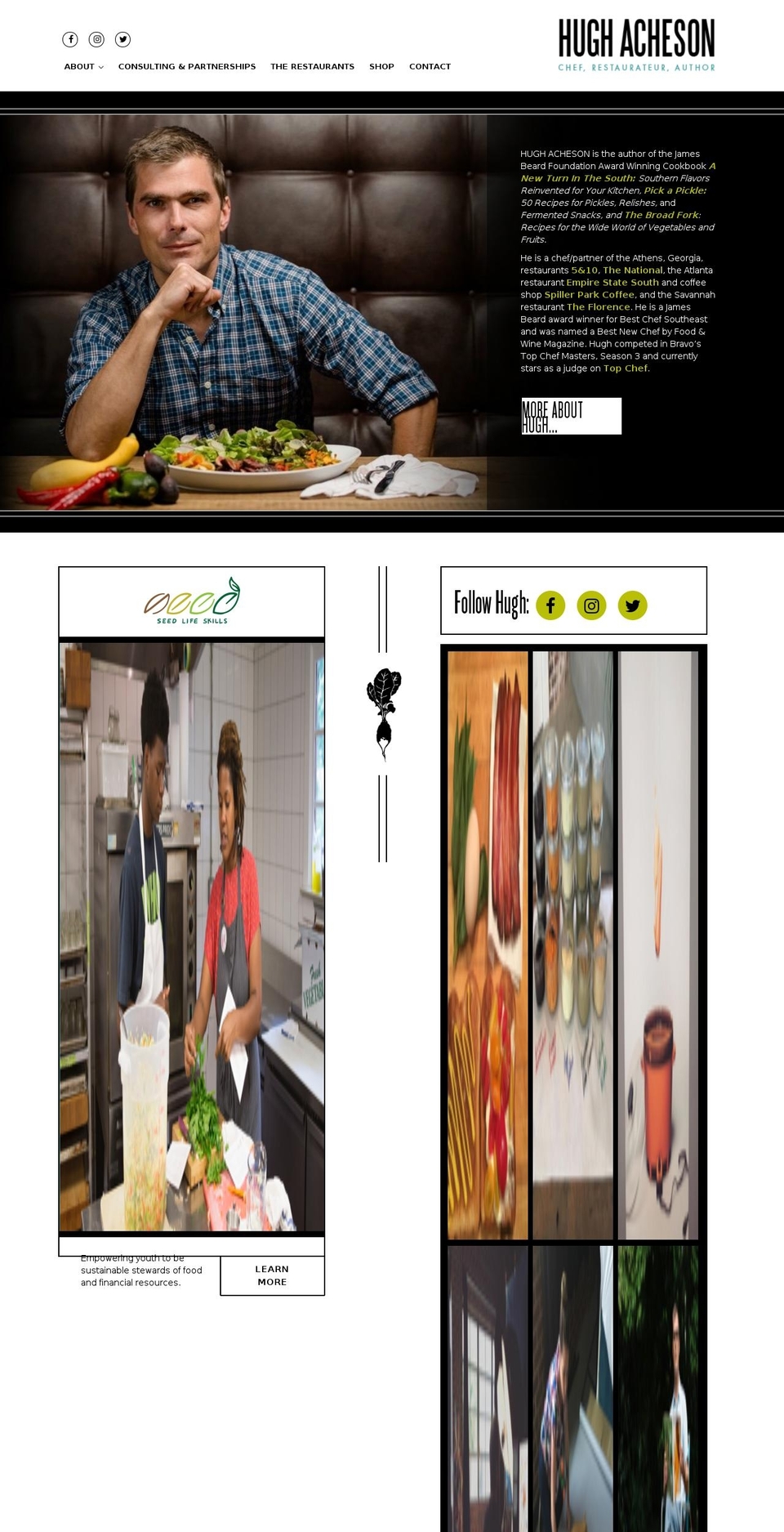 hughacheson.com shopify website screenshot