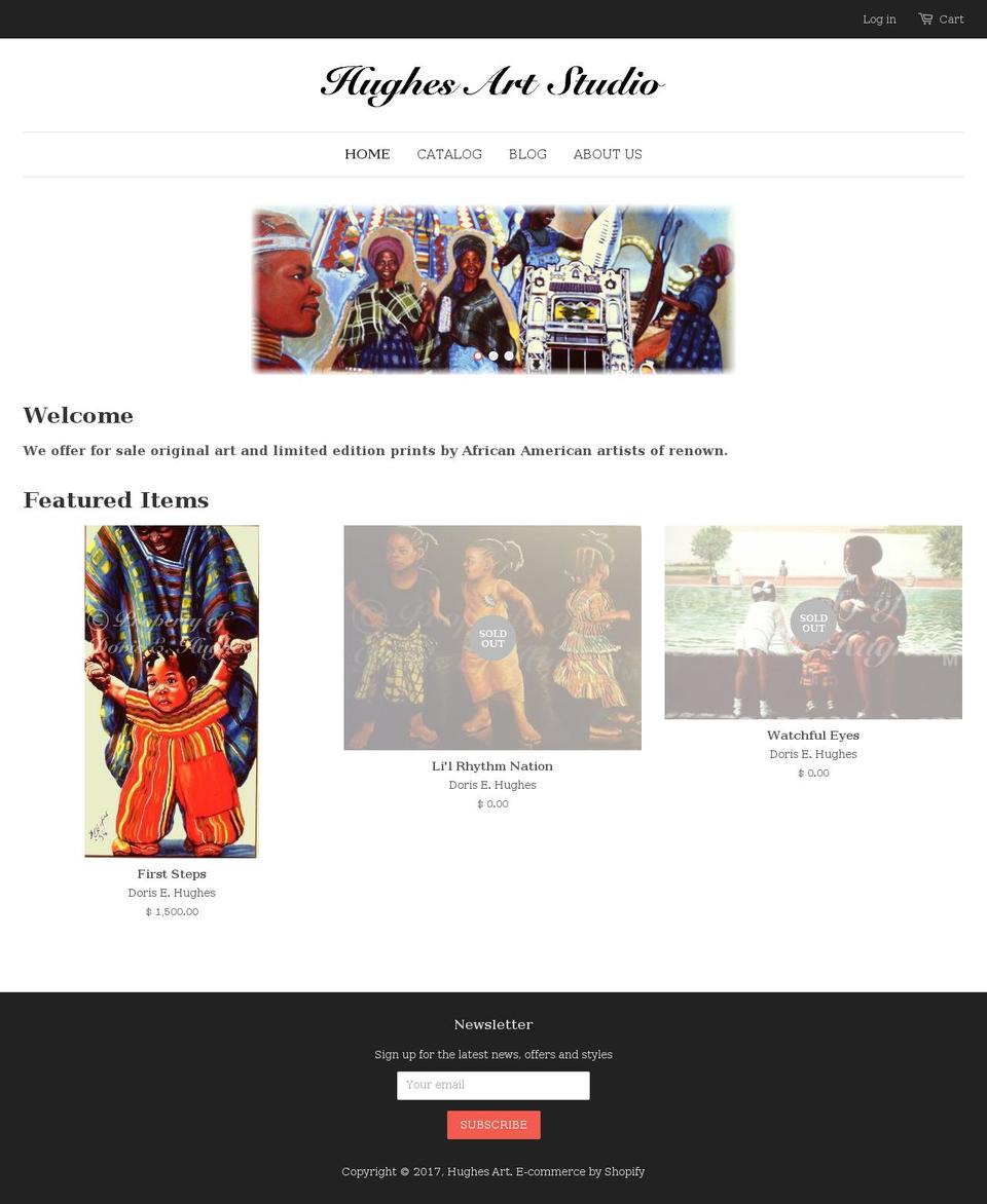 hughesartstudio.com shopify website screenshot