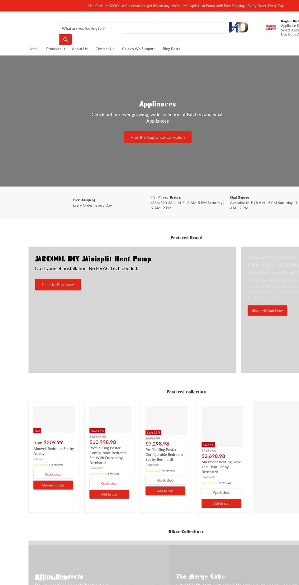 hughesdistributingllc.com — Shopify storefront screenshot