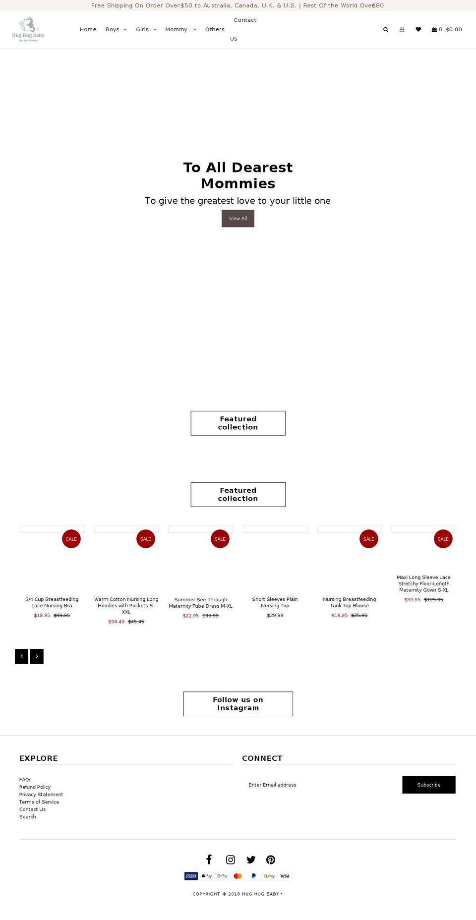 hughugbaby.com — Shopify storefront screenshot