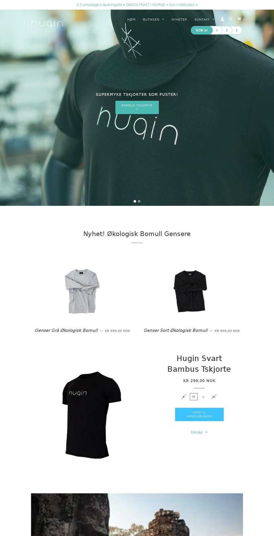 huginclothing.com shopify website screenshot