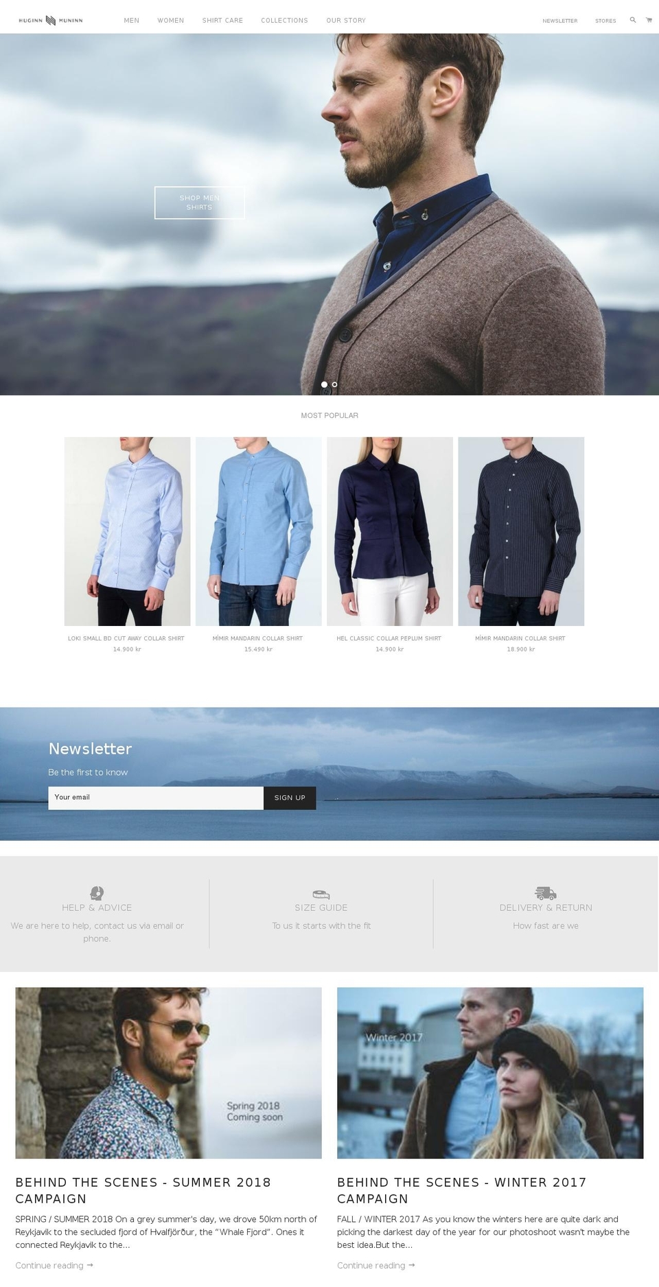 huginnmuninn.com — Shopify storefront screenshot
