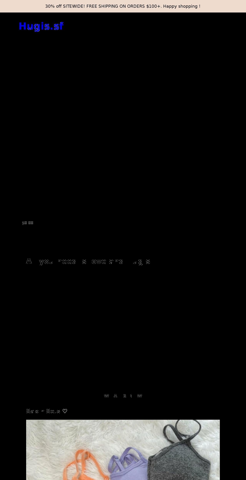 hugissf.com shopify website screenshot