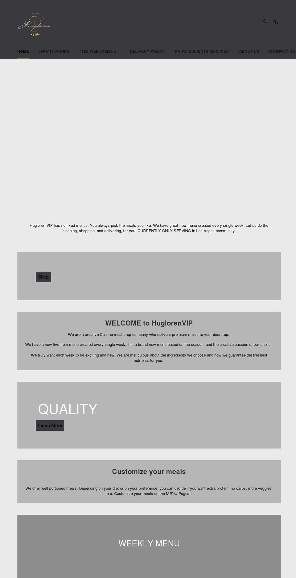 huglorenvip.com shopify website screenshot