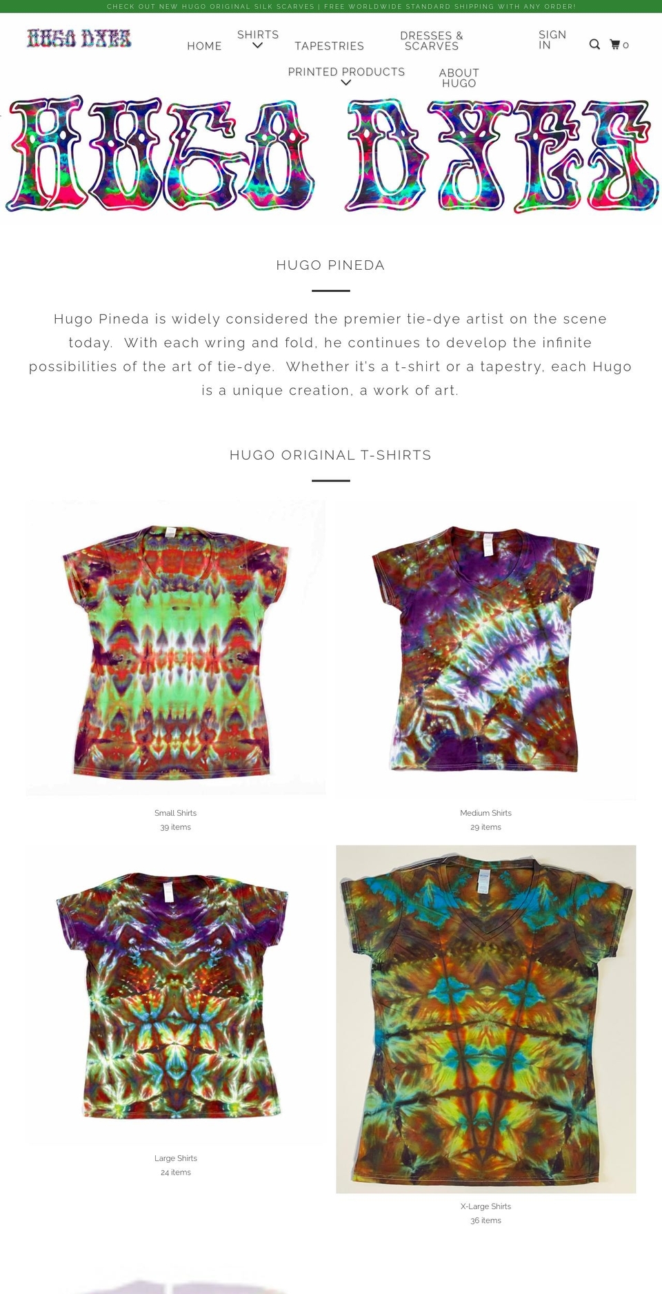 hugo-dyes-shop.myshopify.com — Shopify storefront screenshot