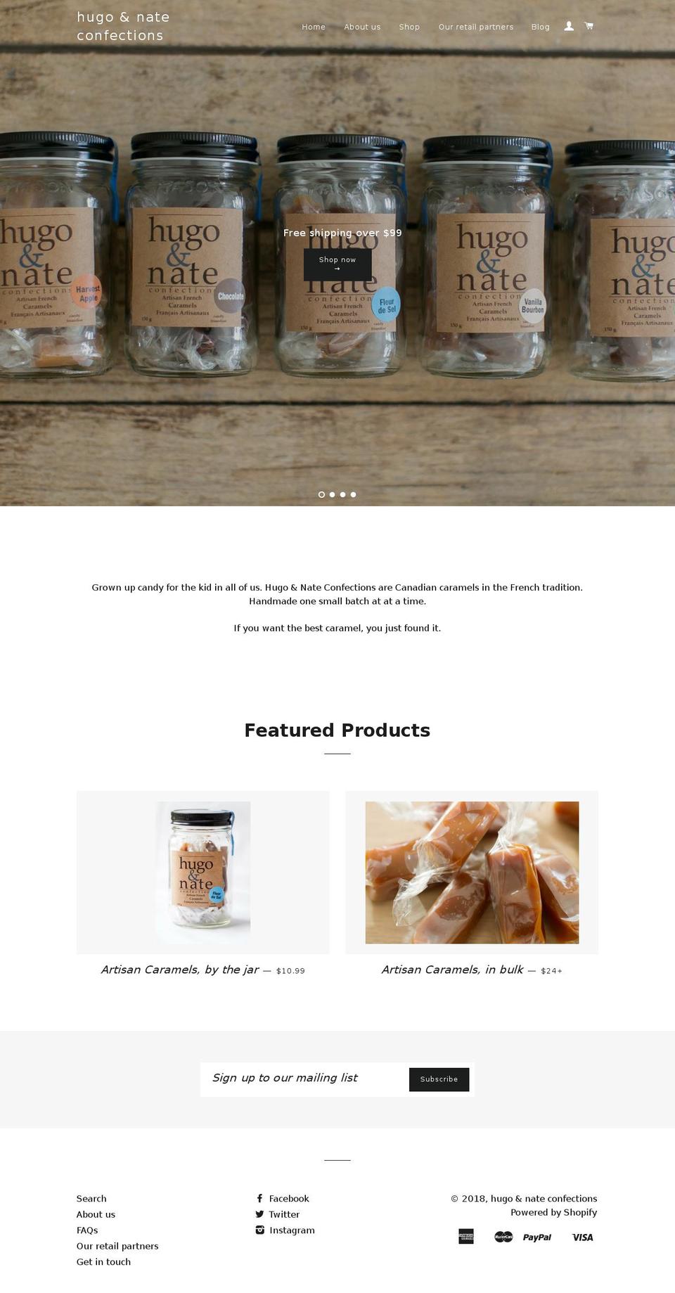hugoandnate.ca shopify website screenshot