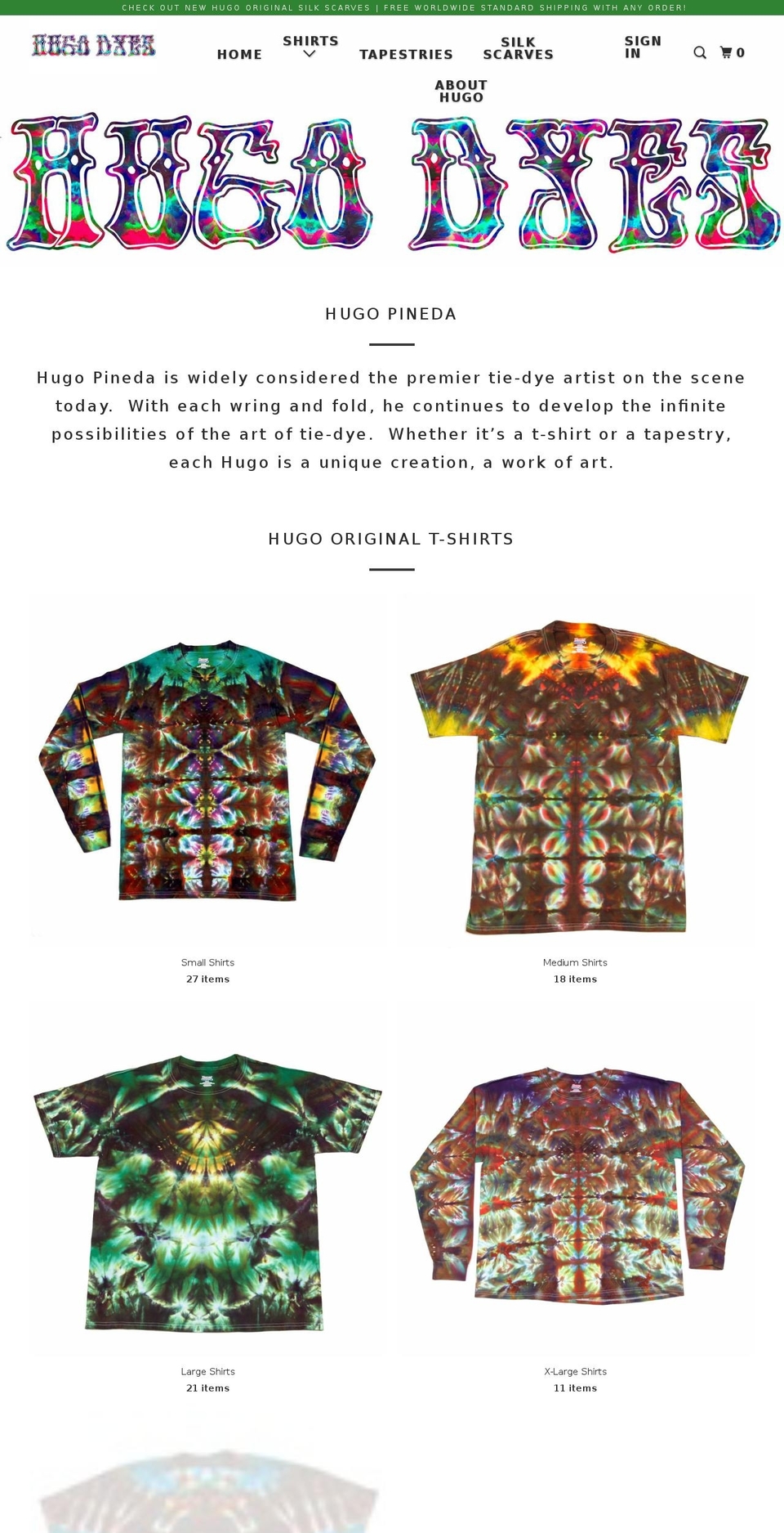 hugodyes.com shopify website screenshot