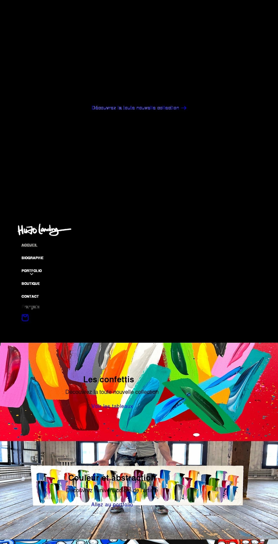 hugolandry.com shopify website screenshot