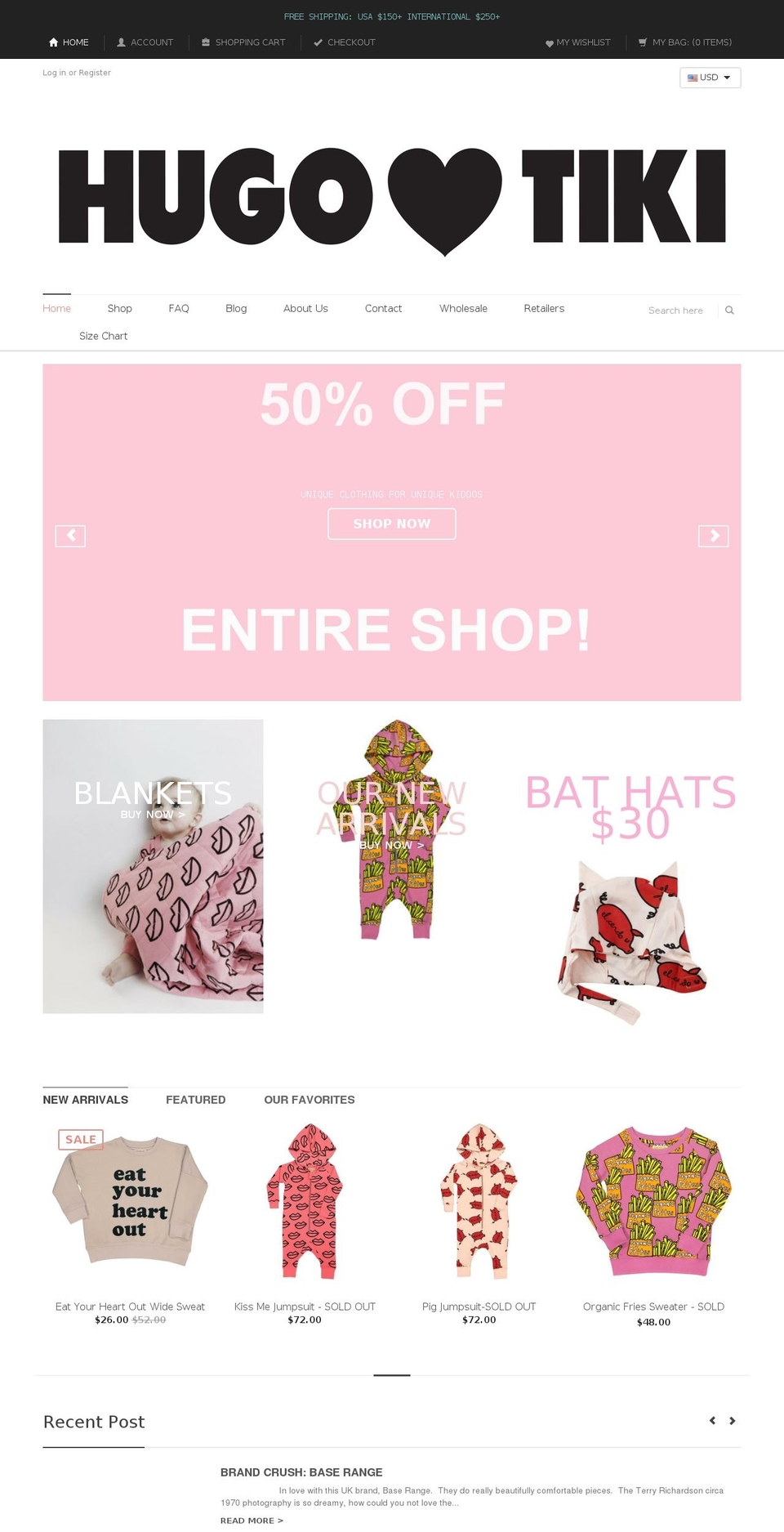 hugolovestiki.com shopify website screenshot