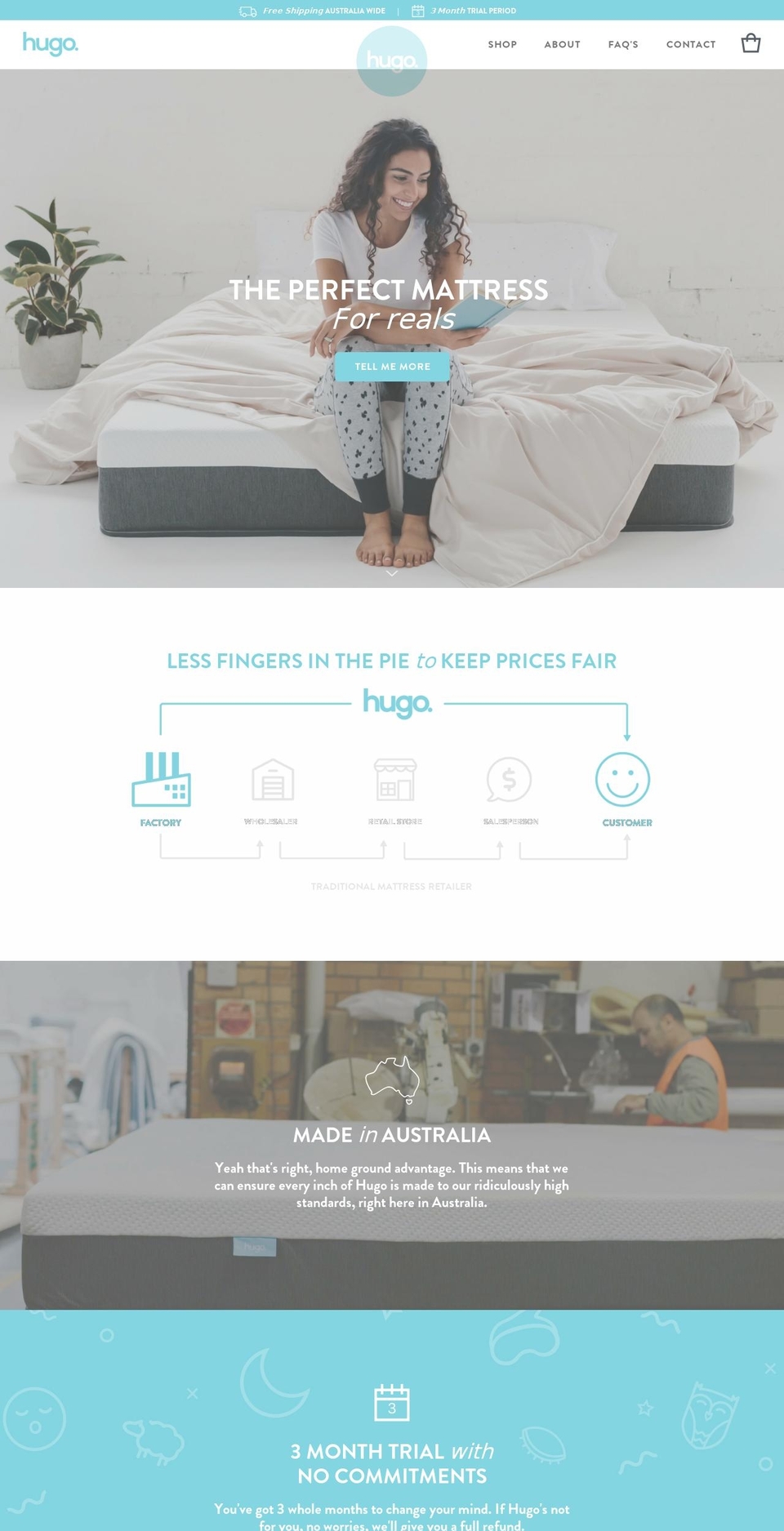 hugosleep.com shopify website screenshot