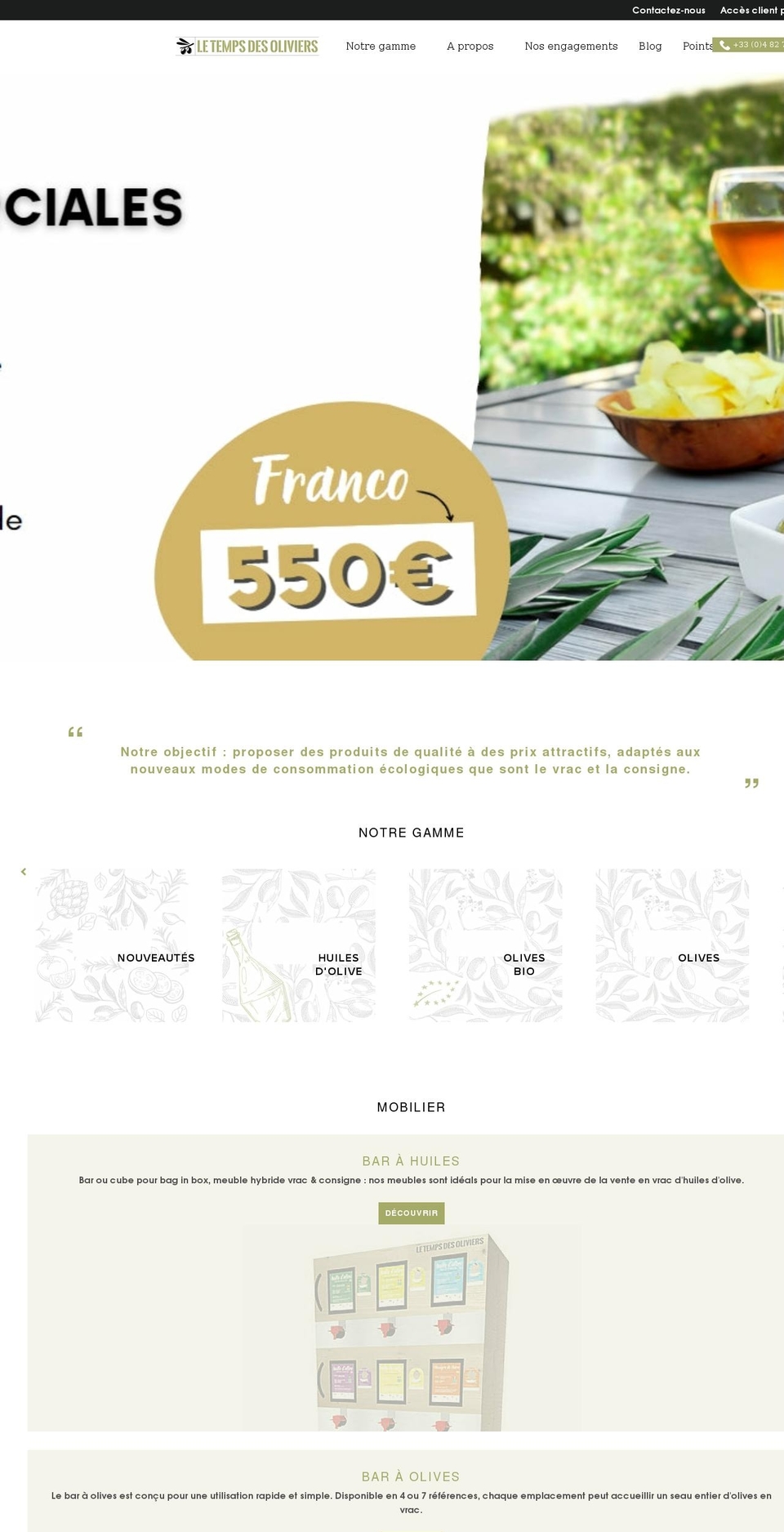 huileetoliveenvrac.fr shopify website screenshot