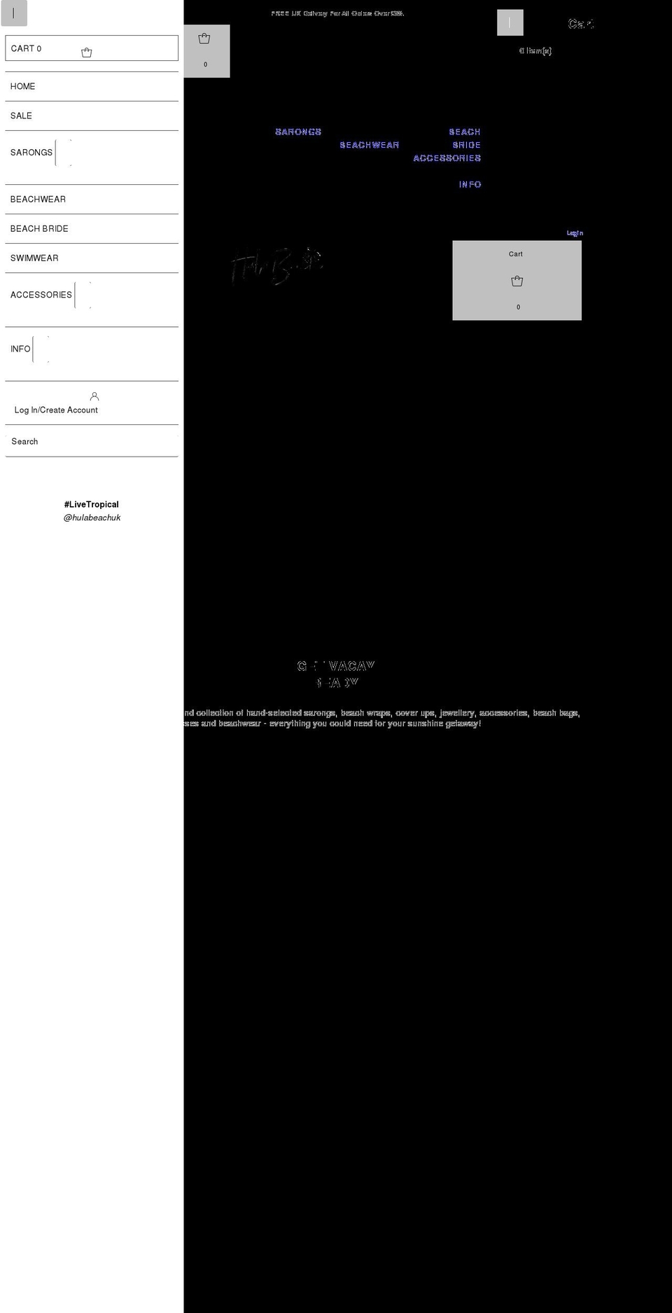 hula-beach.com — Shopify storefront screenshot