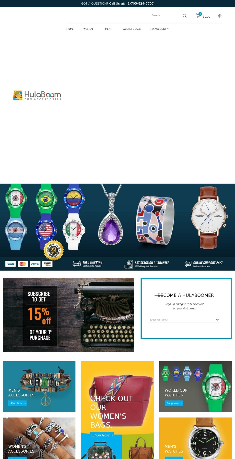 hulaboom.com — Shopify storefront screenshot