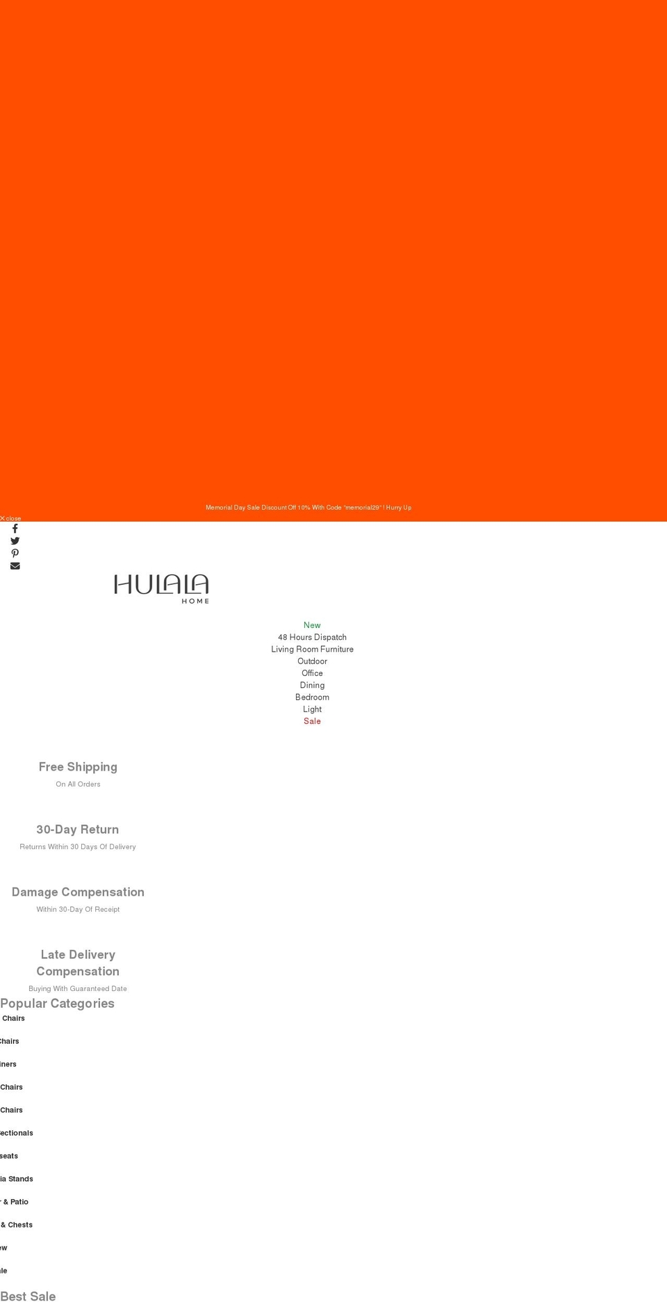 hulalahome.com — Shopify storefront screenshot