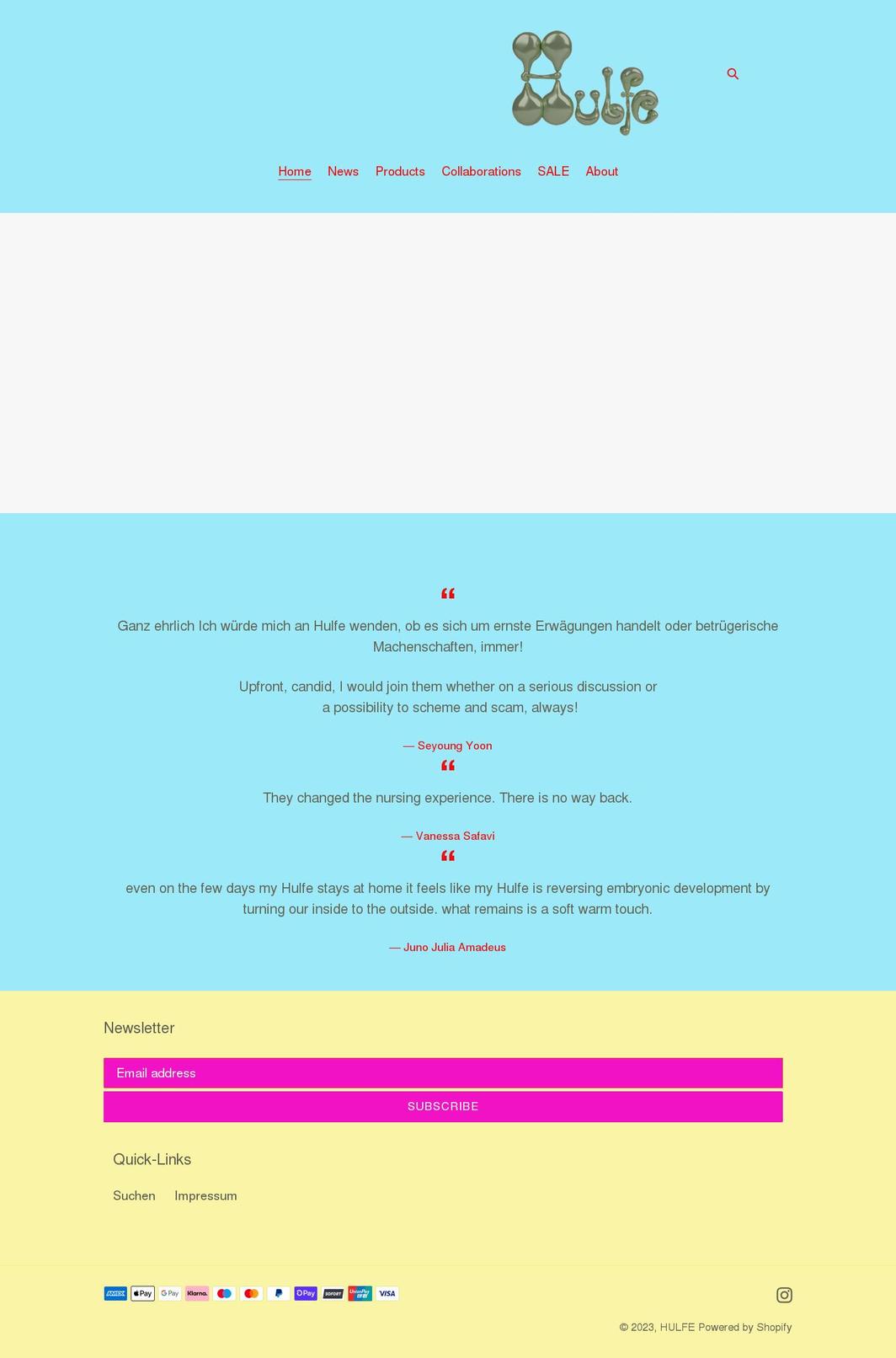 hulfe.support shopify website screenshot