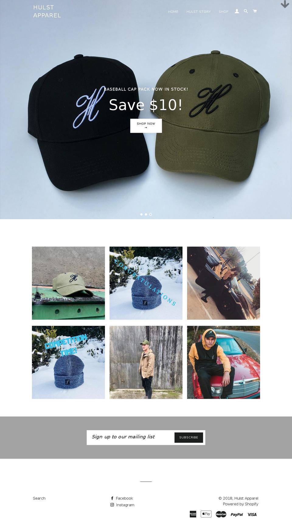 hulst-designs.com — Shopify storefront screenshot