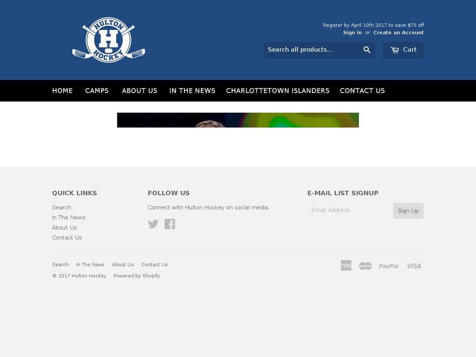 hultonhockey.com shopify website screenshot