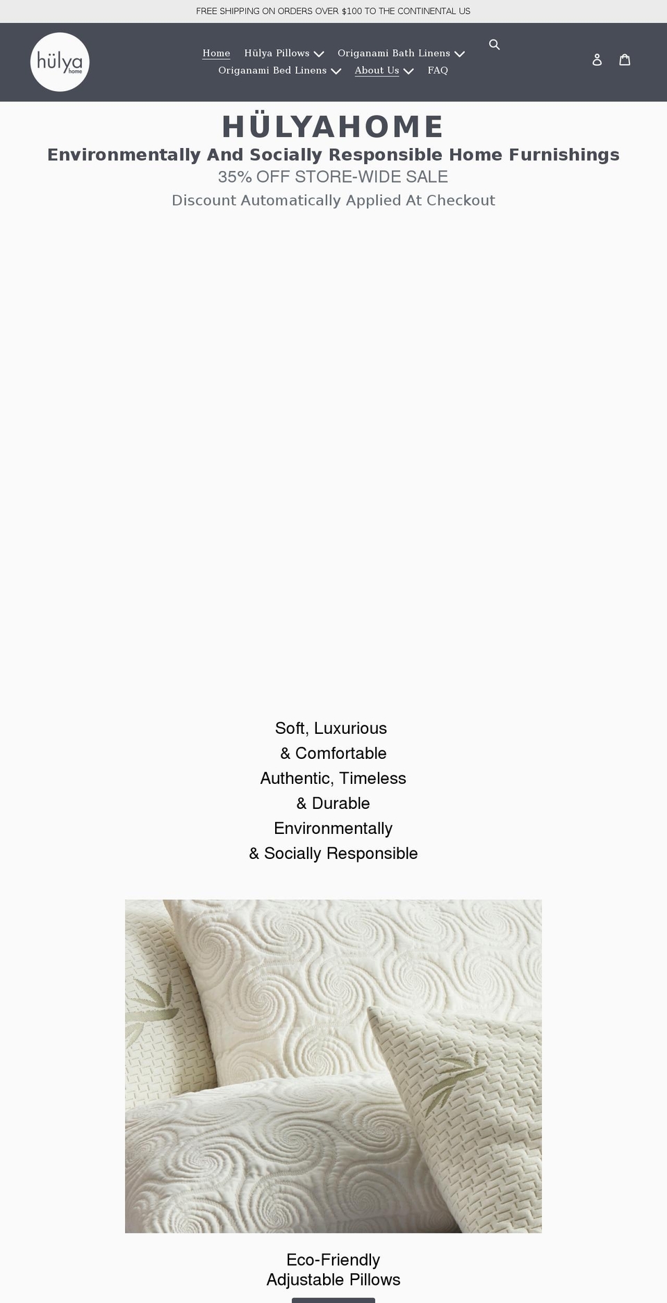 hulyahome.com shopify website screenshot