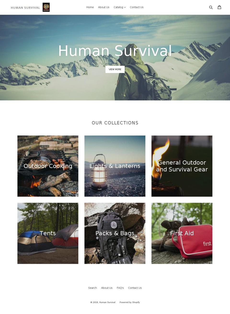 human-survival.com — Shopify storefront screenshot