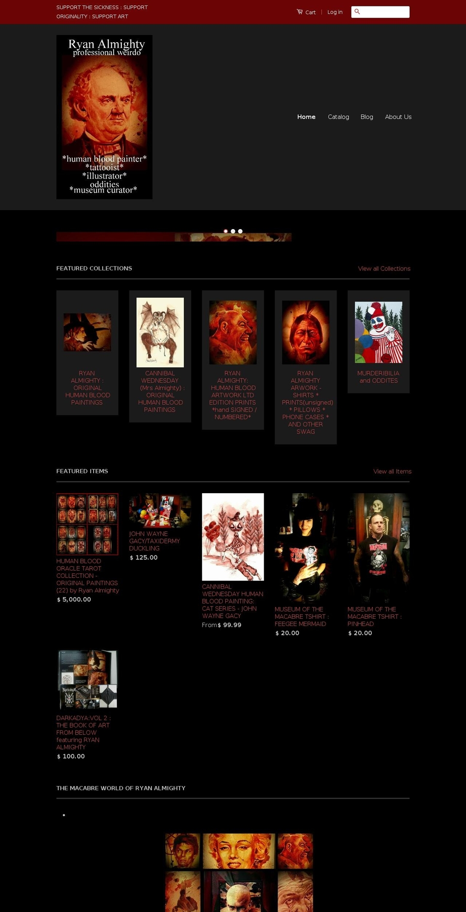 humanbloodartist.com shopify website screenshot