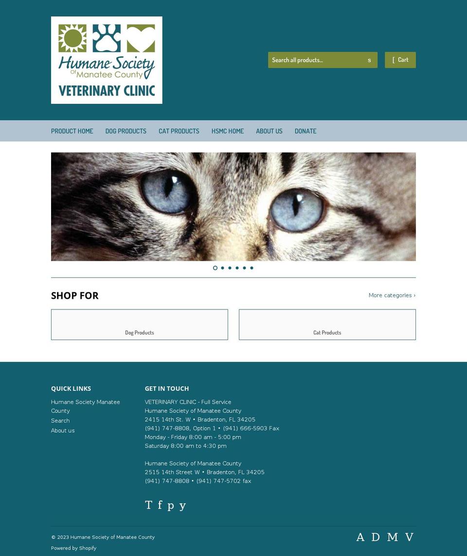humane-society-of-manatee-county.myshopify.com shopify website screenshot