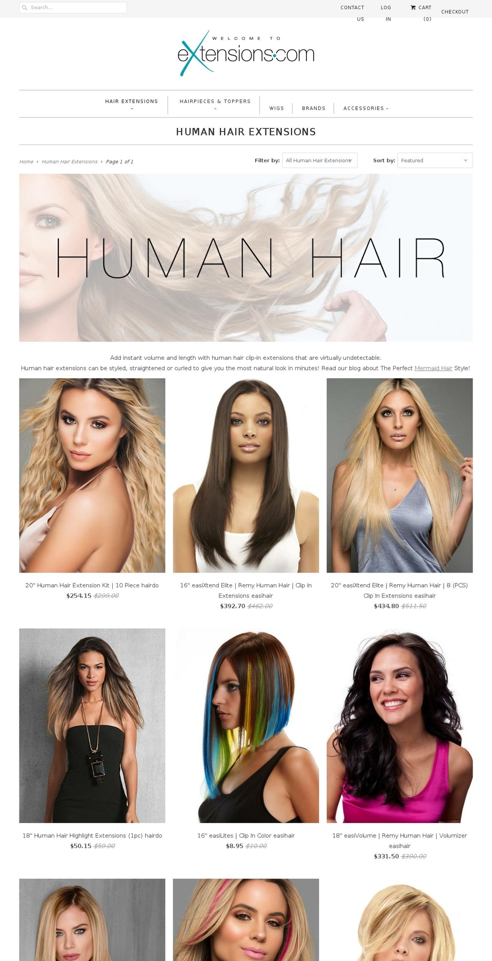 humanhairextension.net shopify website screenshot