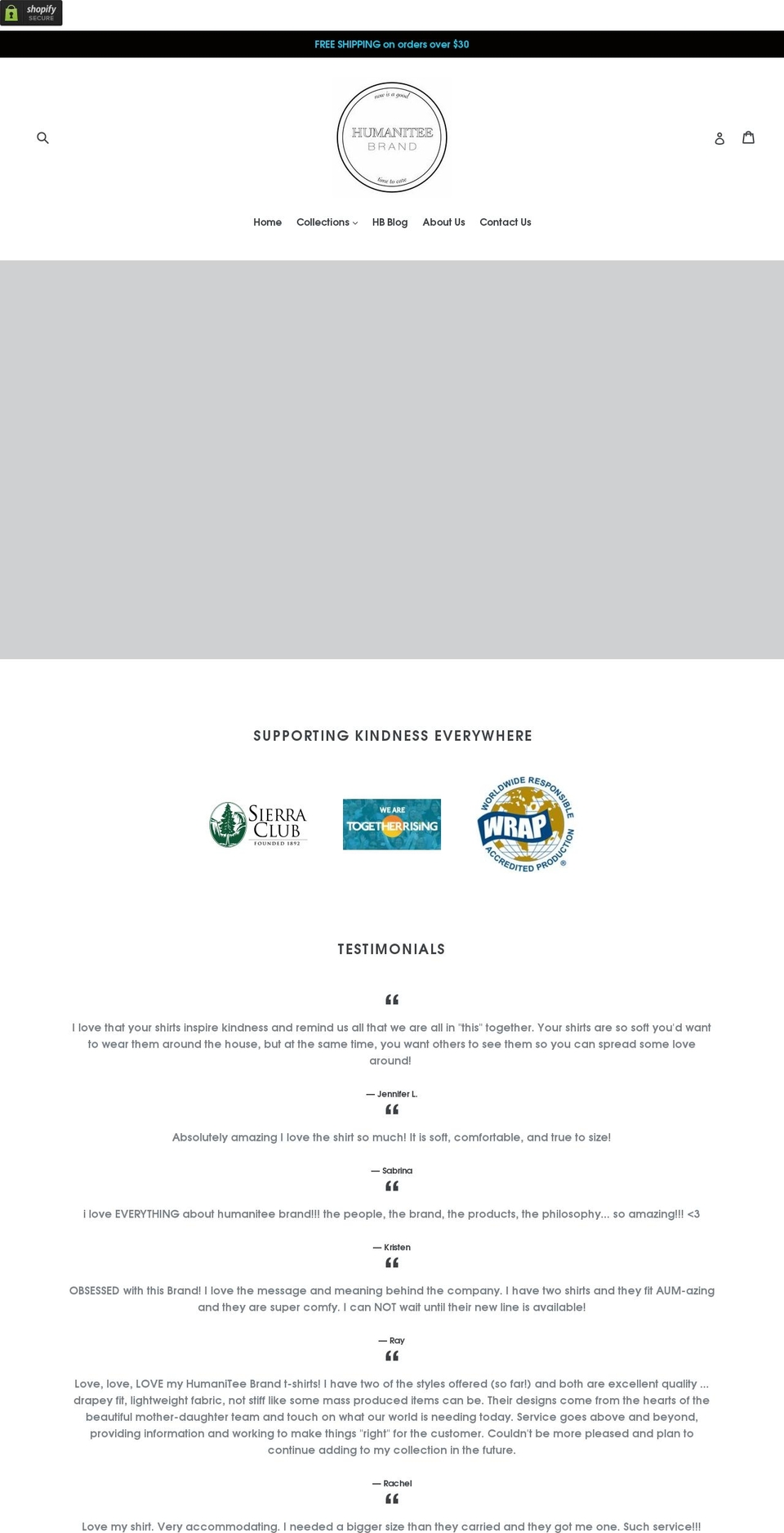 humaniteebrand.com shopify website screenshot