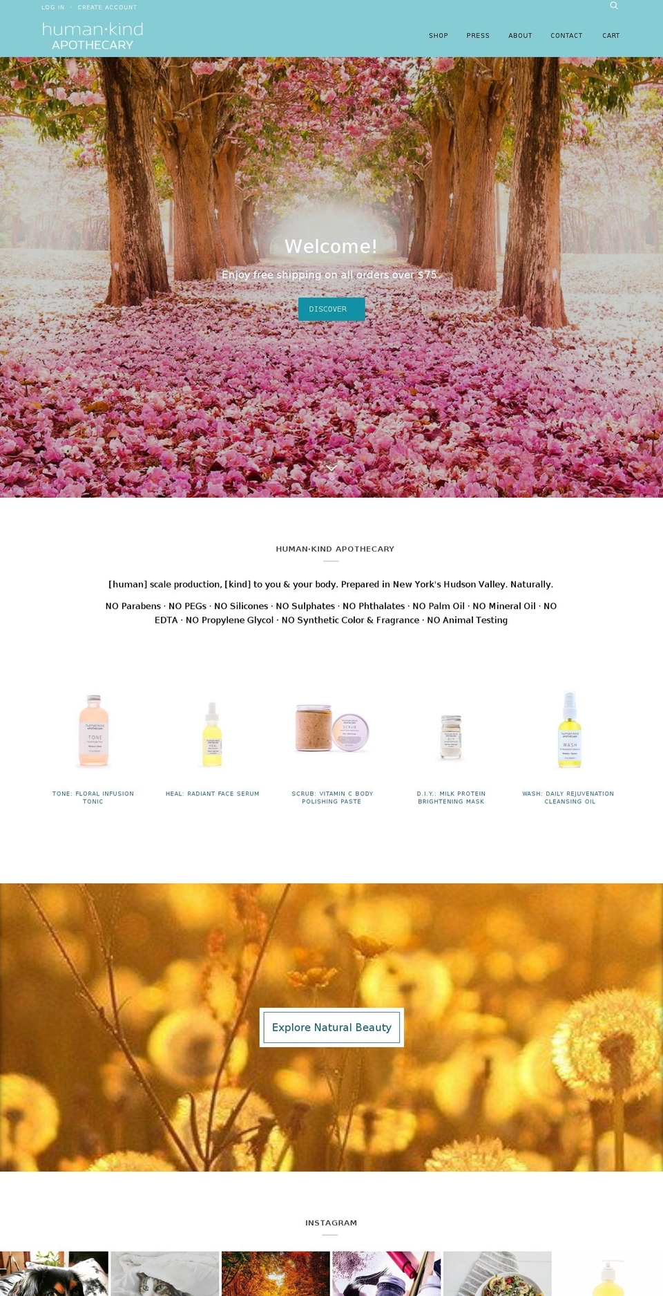 humankindapothecary.com — Shopify storefront screenshot