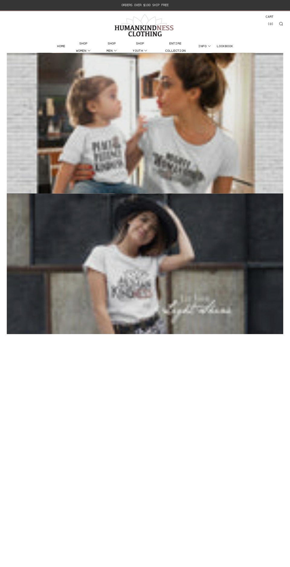 humankindnessclothing.com shopify website screenshot