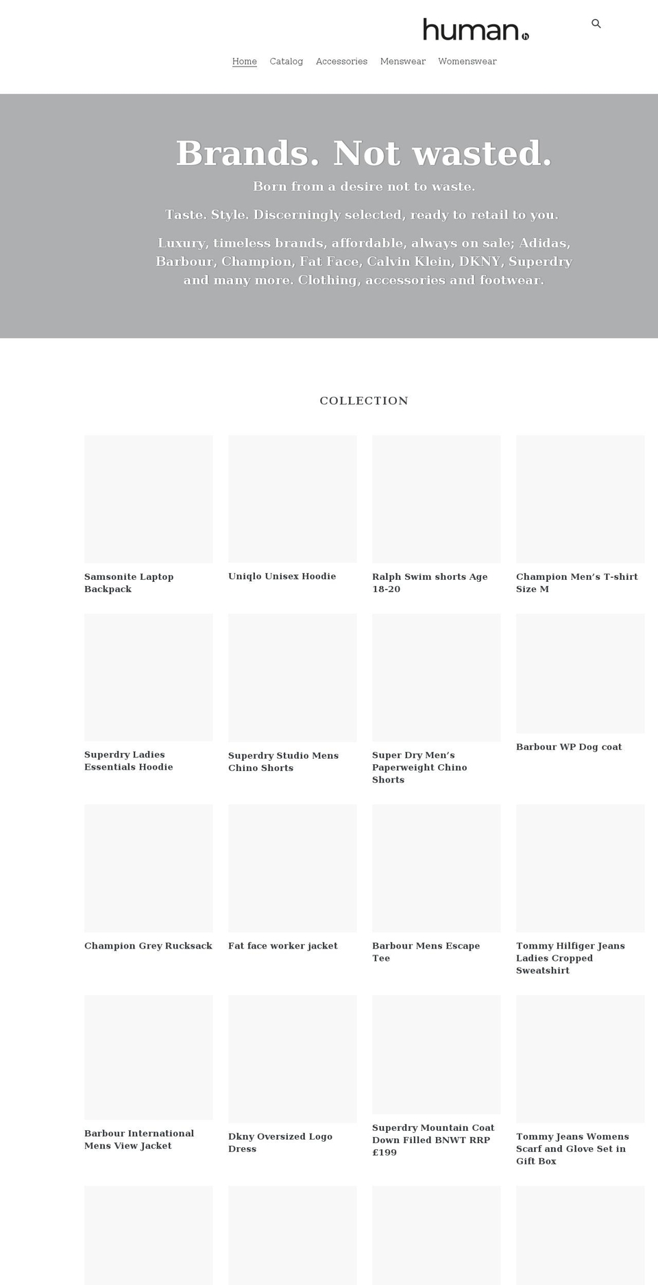 humanltd.com shopify website screenshot
