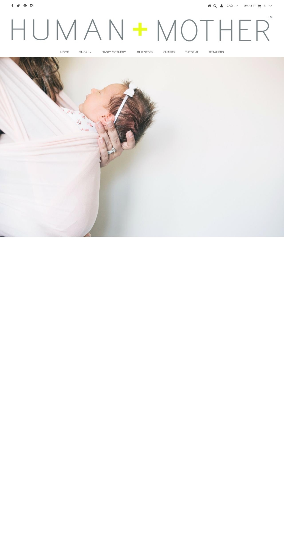 humanmother.com shopify website screenshot