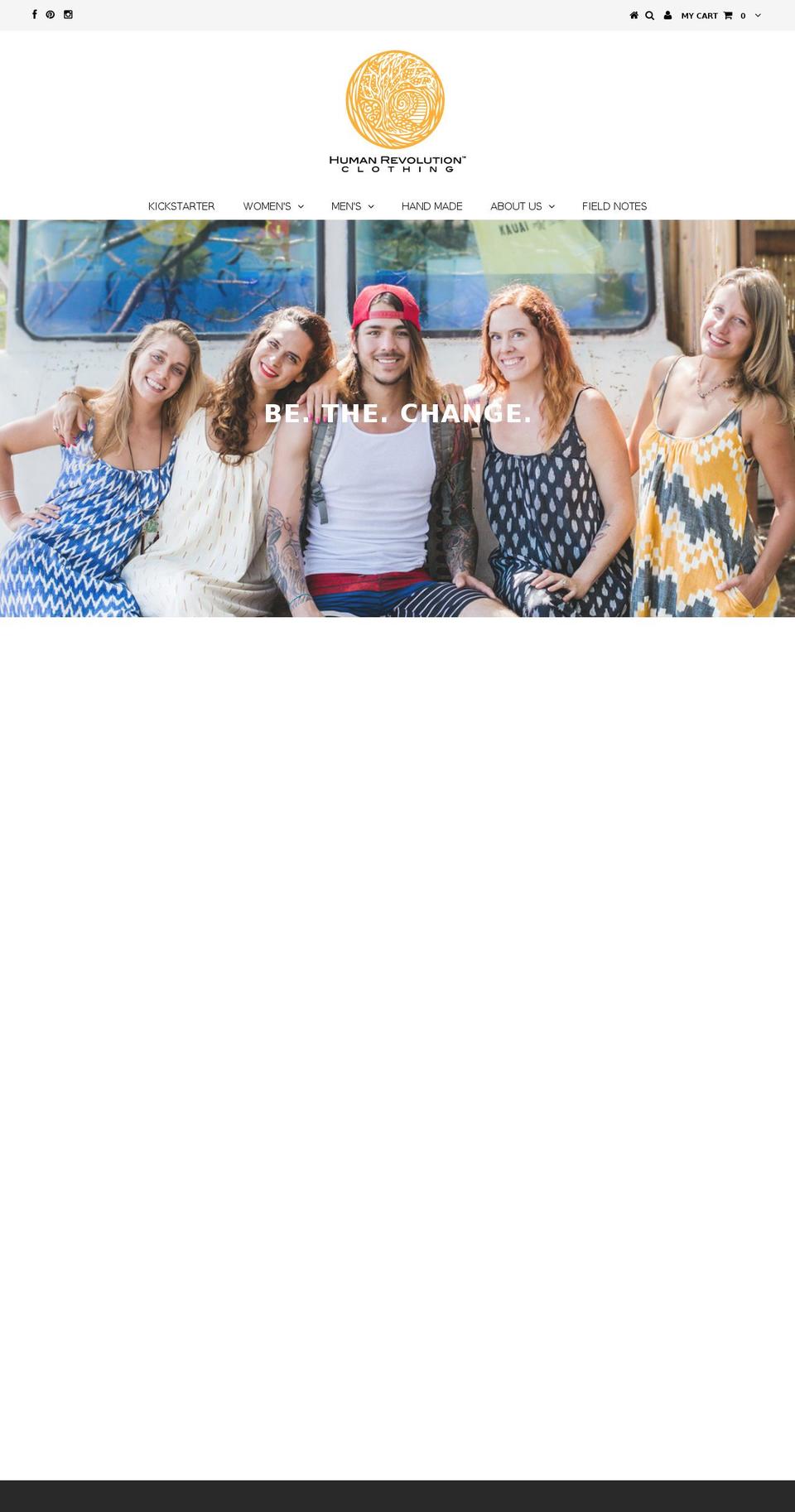 humanrevolutionclothing.com shopify website screenshot