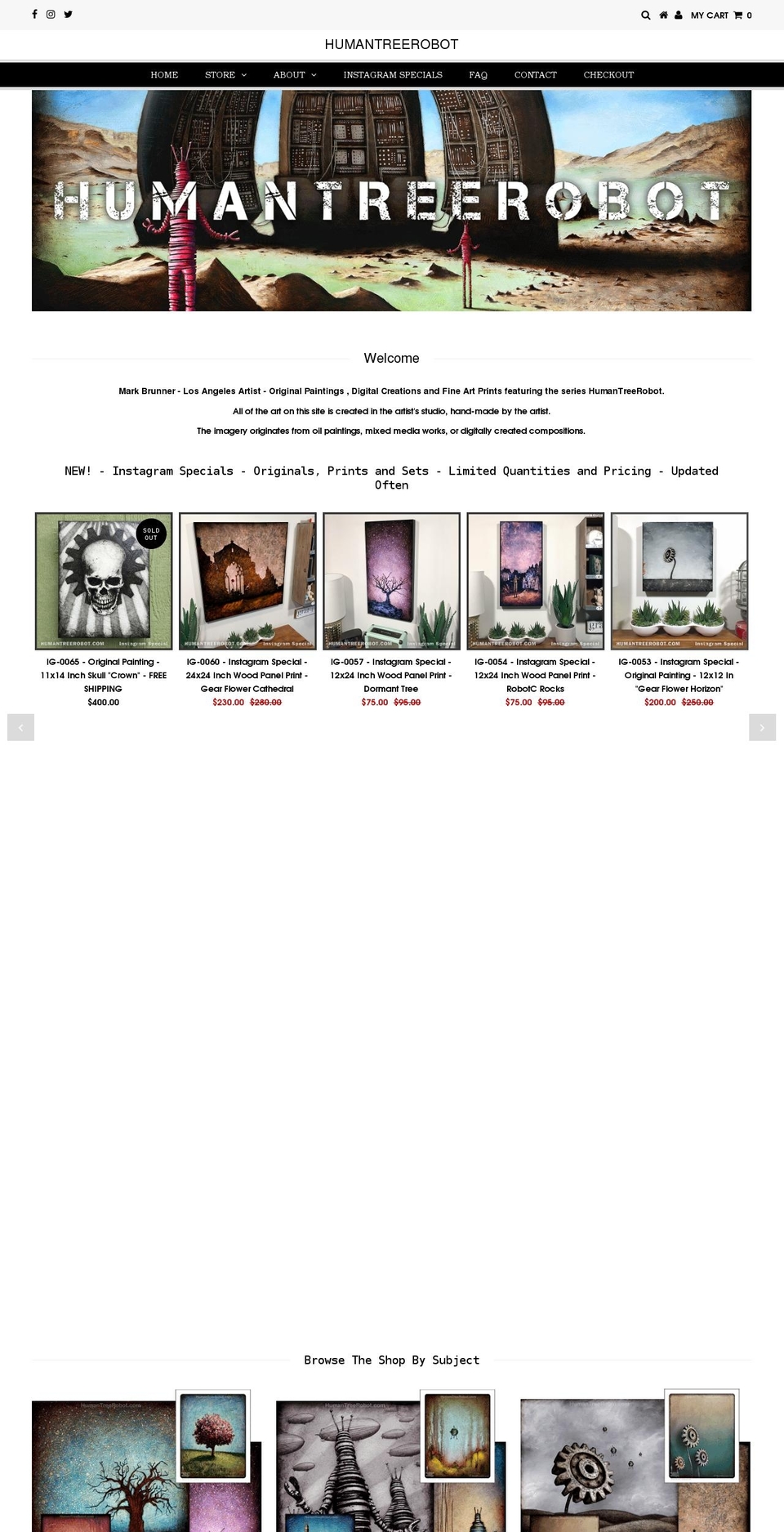 humantreerobot.com shopify website screenshot