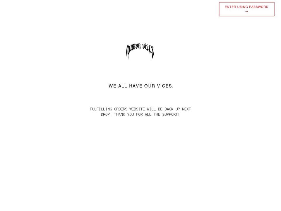 humanvices.shop shopify website screenshot
