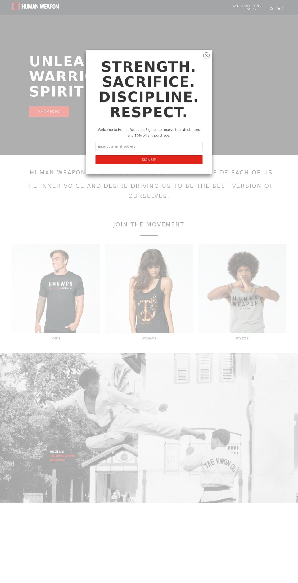 humanweapon.com shopify website screenshot
