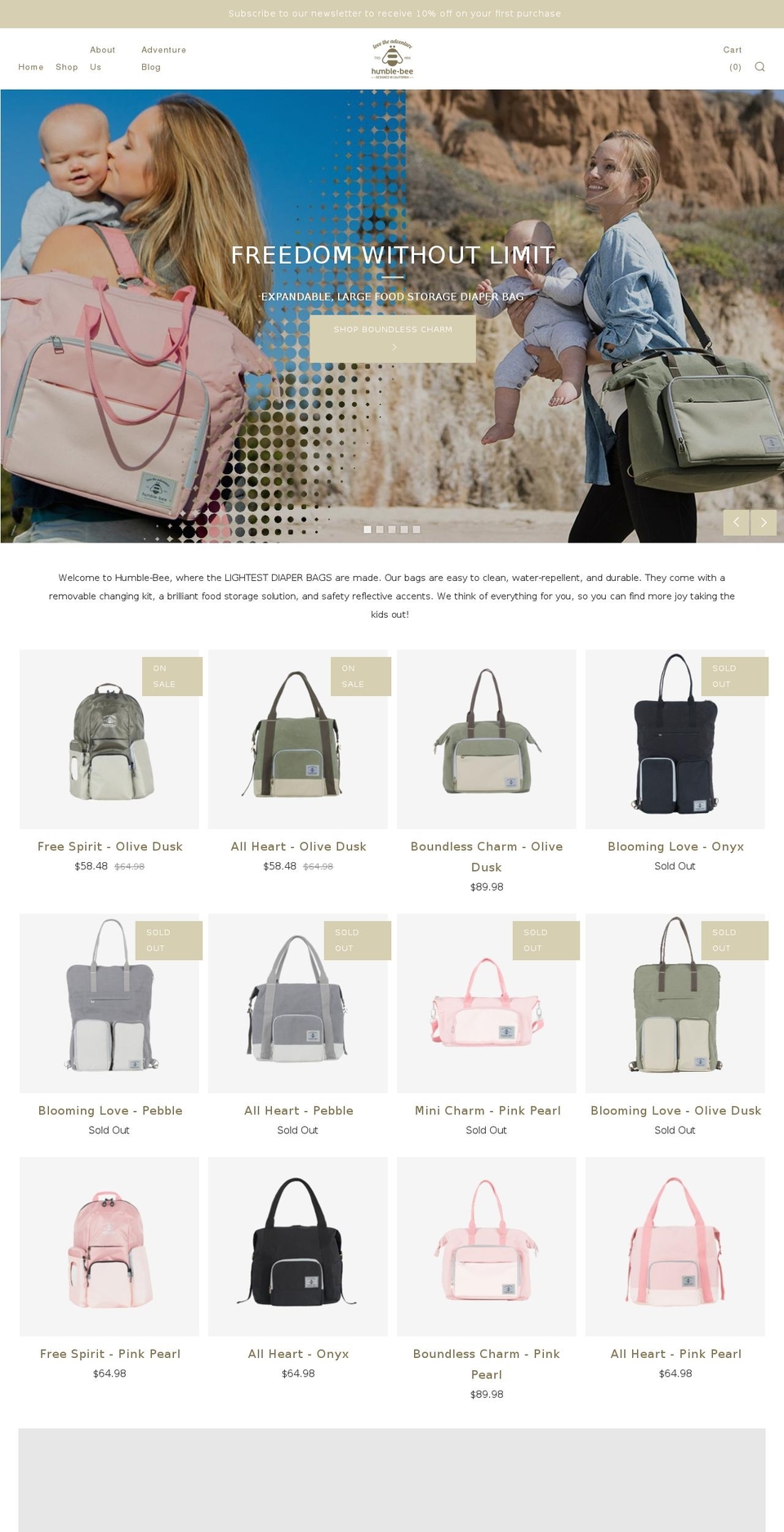 humble-bee.com shopify website screenshot