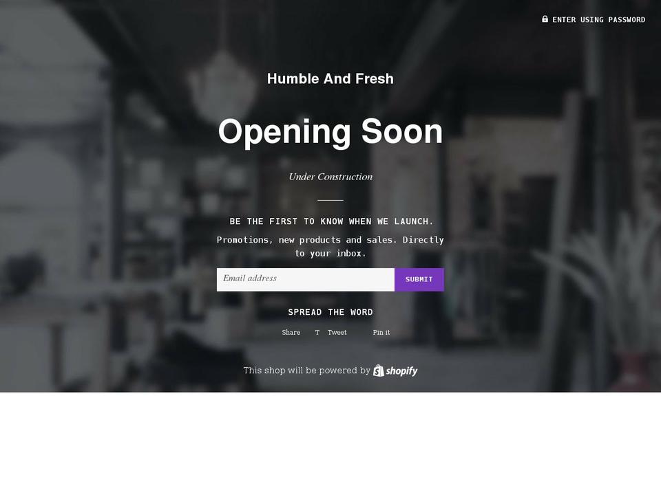 humbleandfresh.com shopify website screenshot