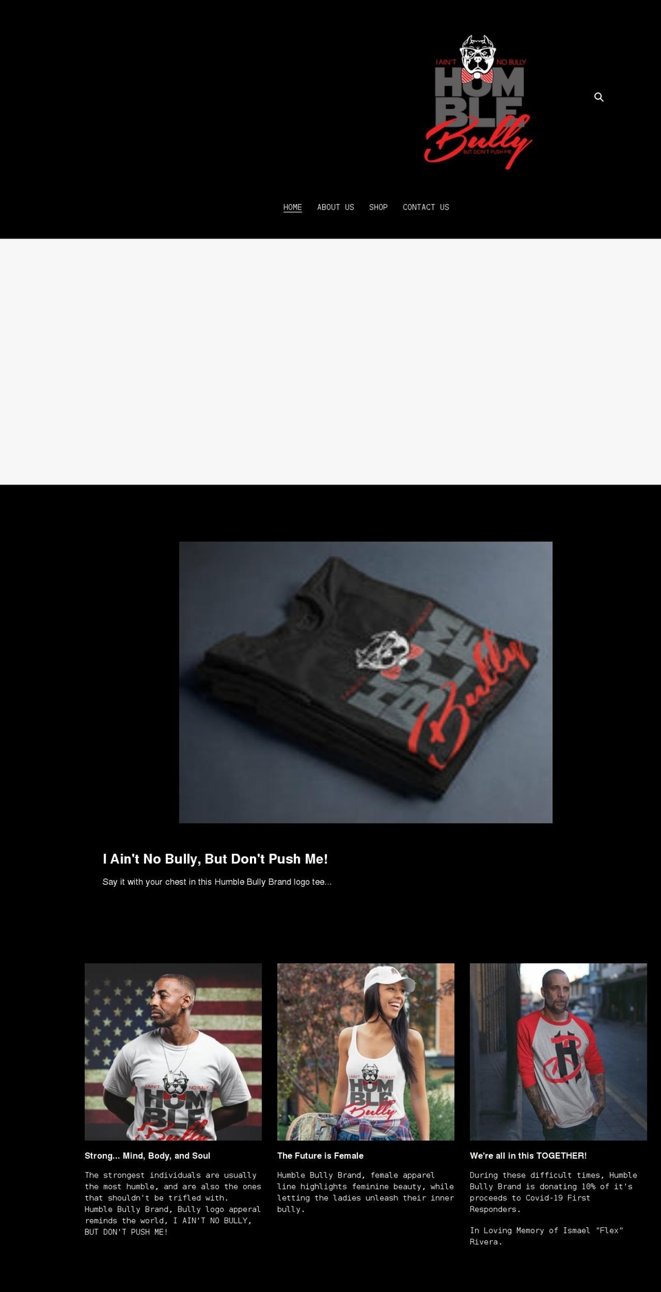 humblebullybrand.com shopify website screenshot