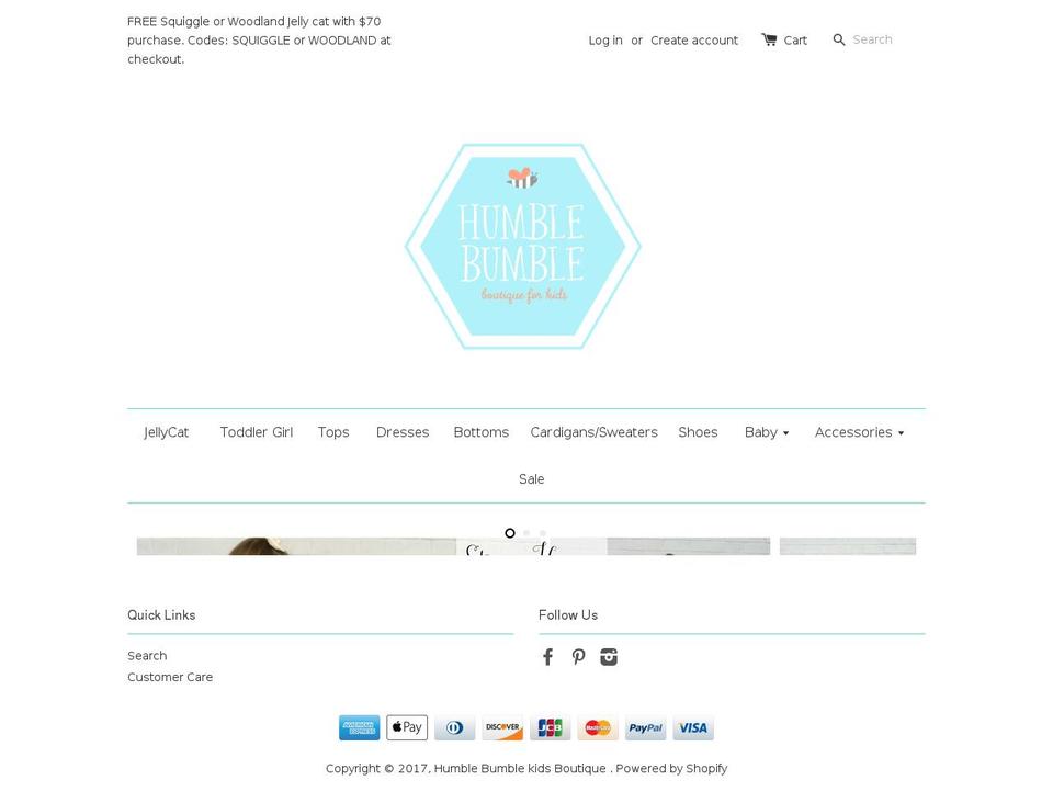 humblebumblekids.com shopify website screenshot