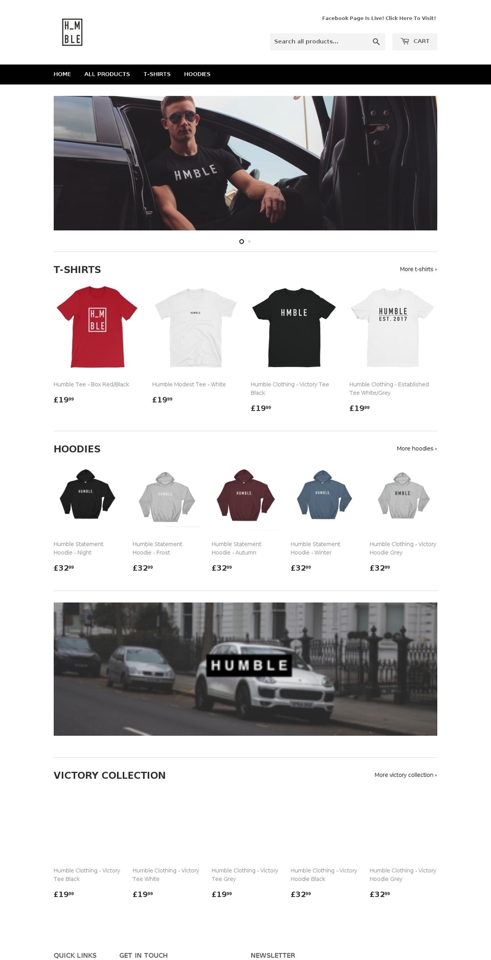 humbleclothingco.com — Shopify storefront screenshot