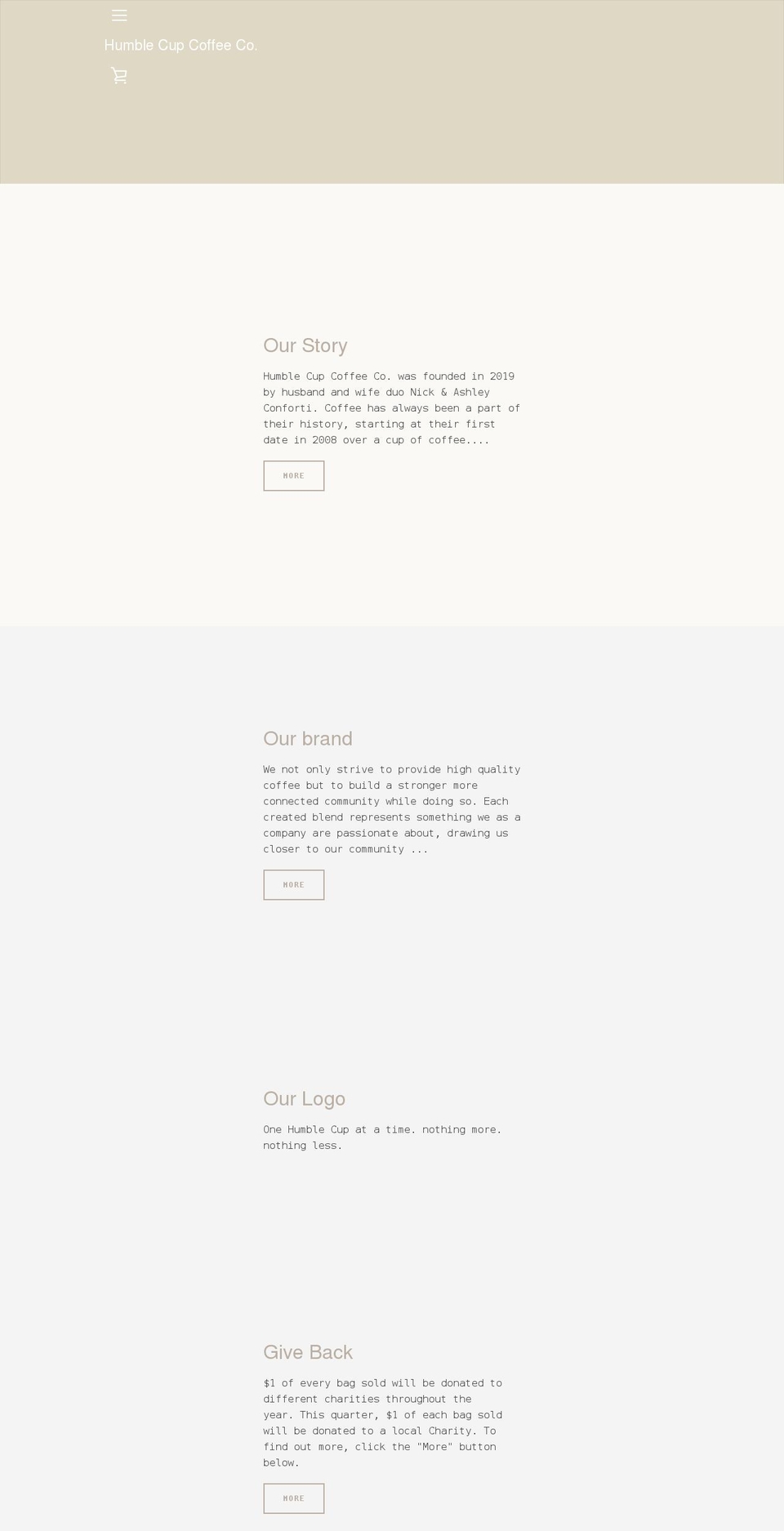 humblecupcoffeeco.com shopify website screenshot