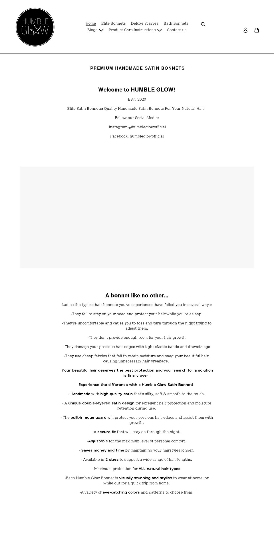 humbleglow.com shopify website screenshot