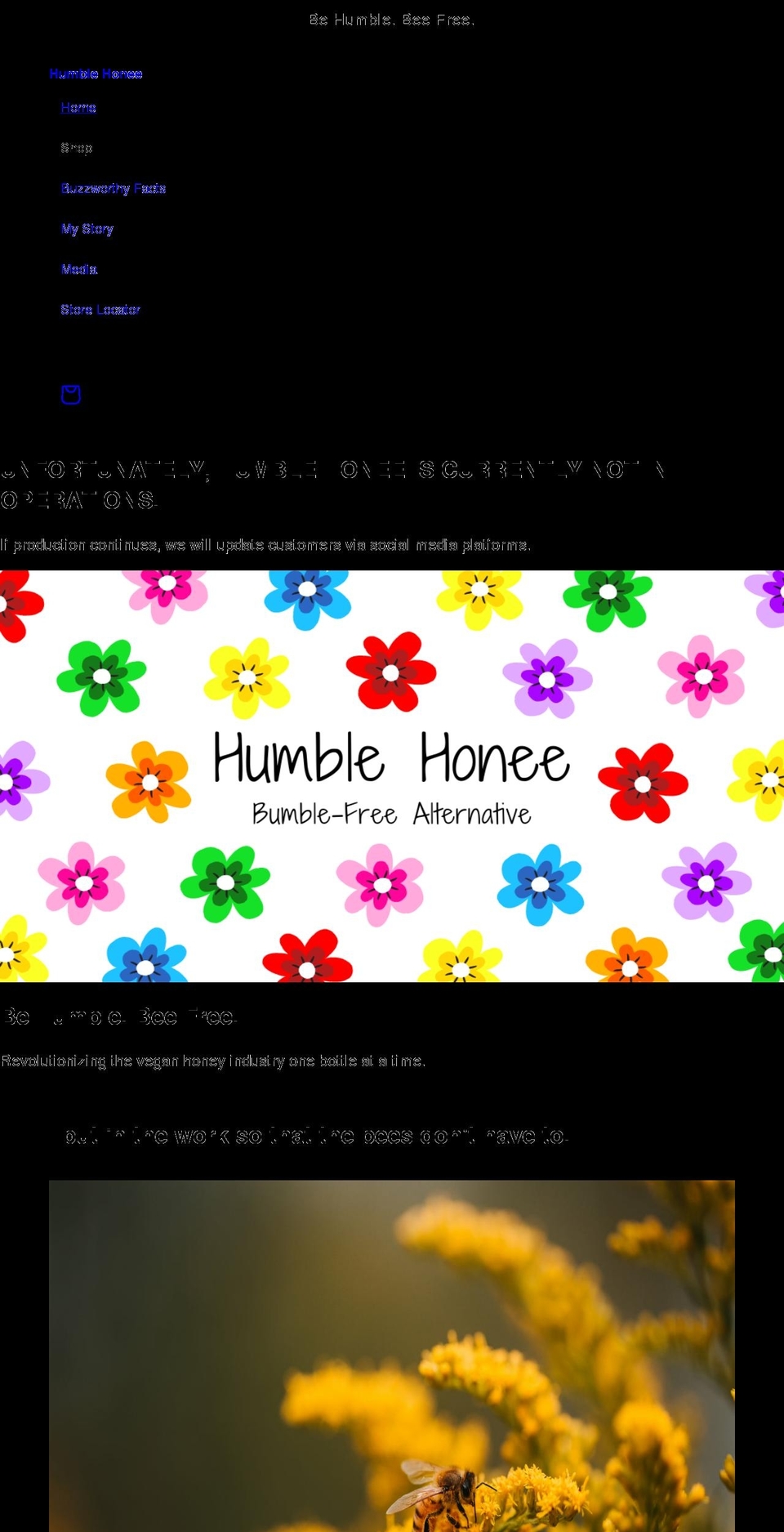 humblehonee.com shopify website screenshot
