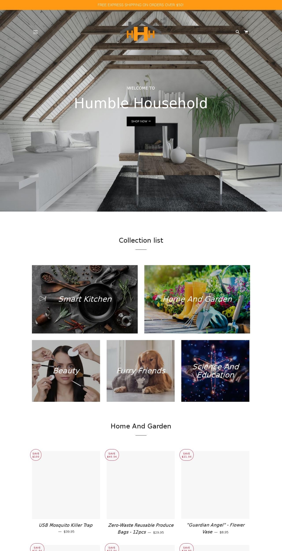 humblehousehold.com — Shopify storefront screenshot